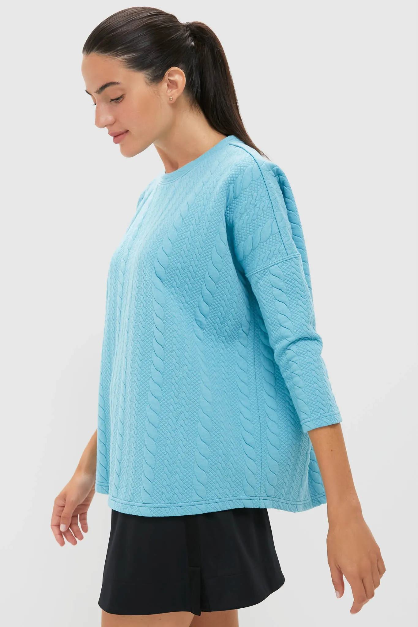 Bright Blue Cable Ally Swing Sweatshirt sold by Tuckernuck product image thumbnail 3