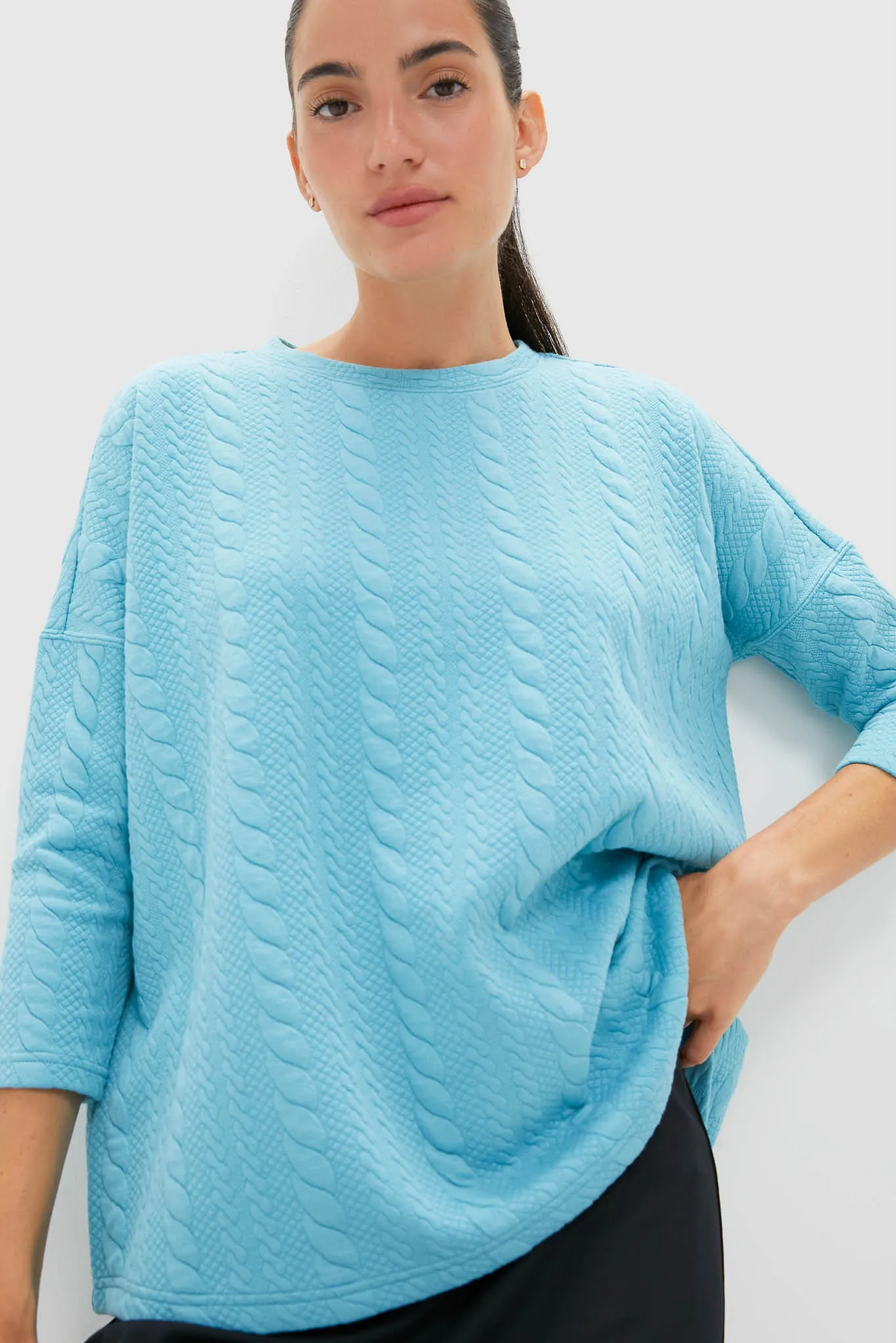 Bright Blue Cable Ally Swing Sweatshirt sold by Tuckernuck product image thumbnail 5
