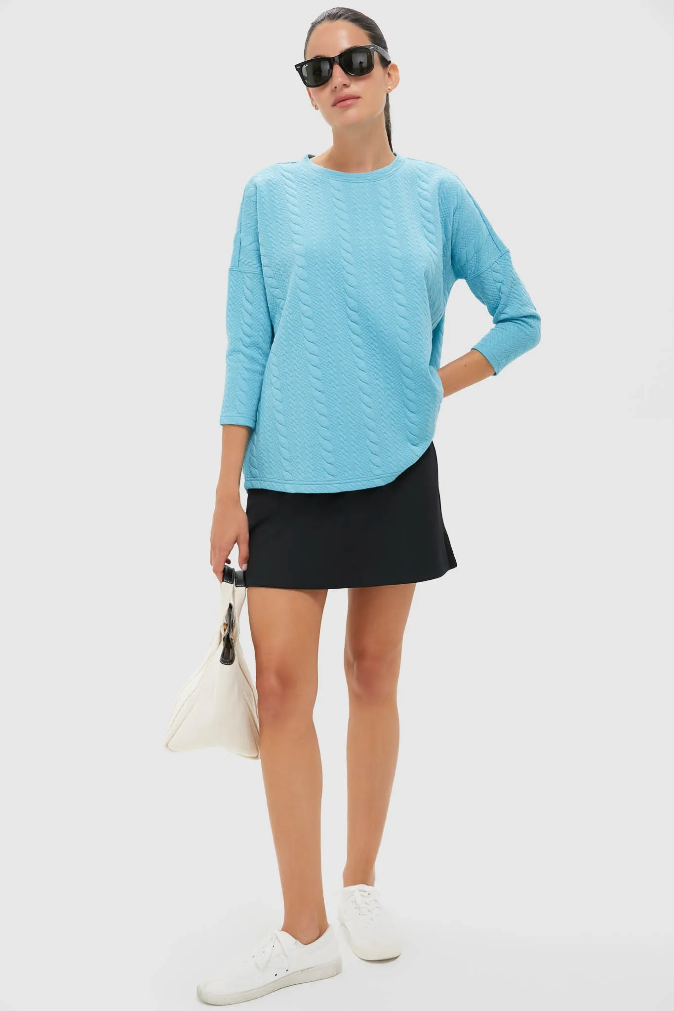 Bright Blue Cable Ally Swing Sweatshirt sold by Tuckernuck product image thumbnail 2