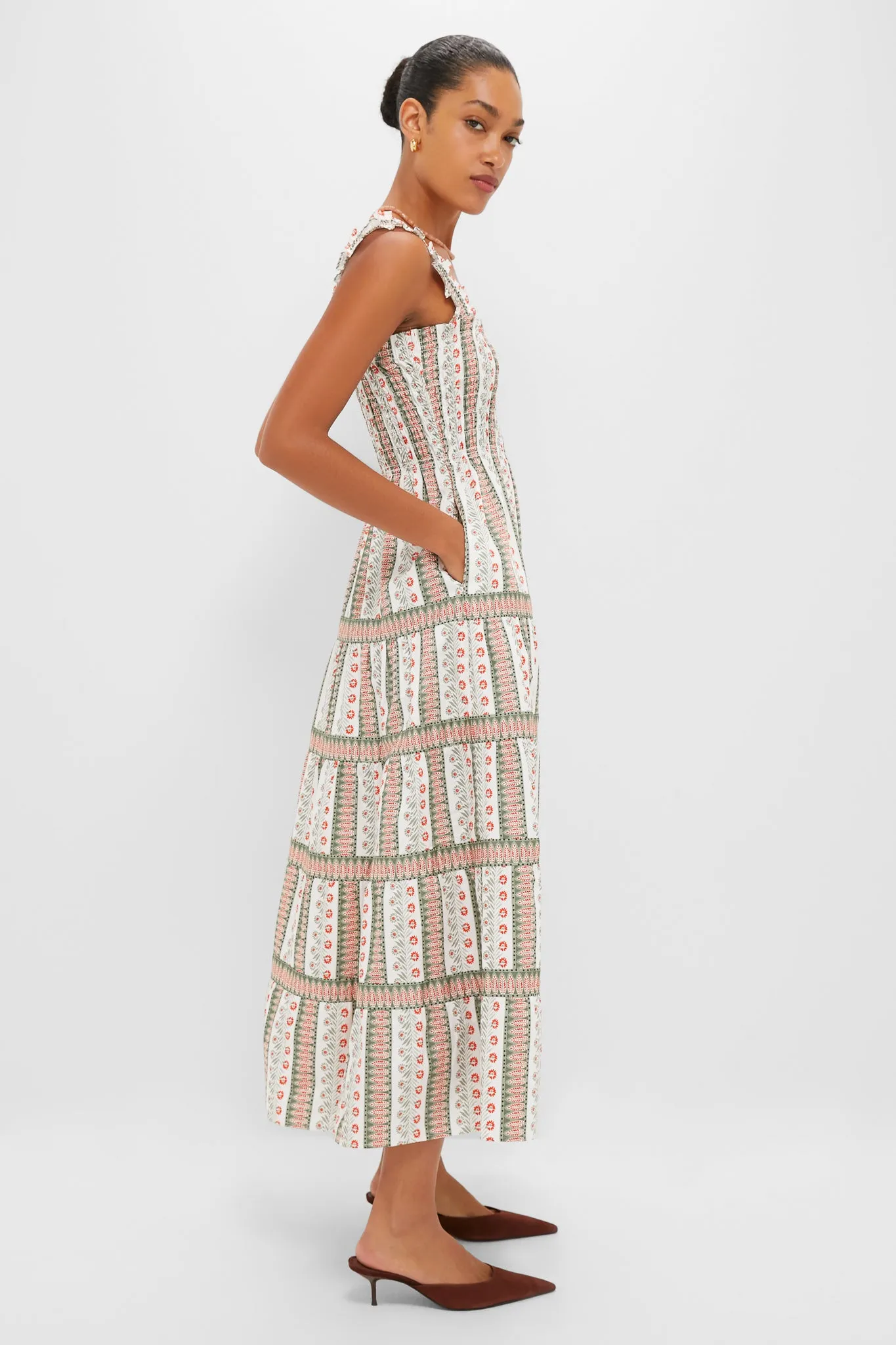 Olive and Paprika Cosmos Floral Stripe Kimmy Maxi Nap Dress sold by Tuckernuck product image thumbnail 3