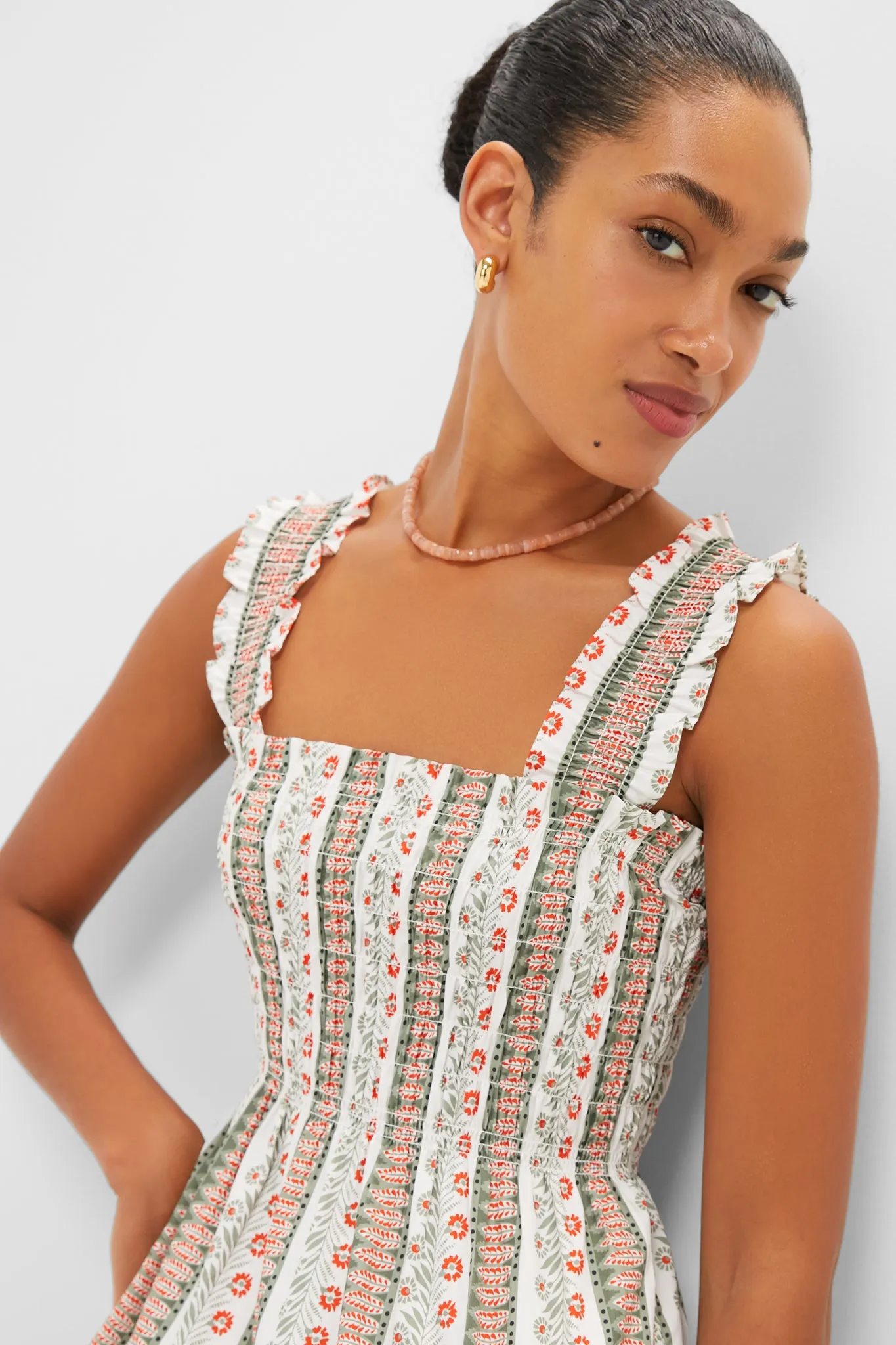 Olive and Paprika Cosmos Floral Stripe Kimmy Maxi Nap Dress sold by Tuckernuck product image thumbnail 5
