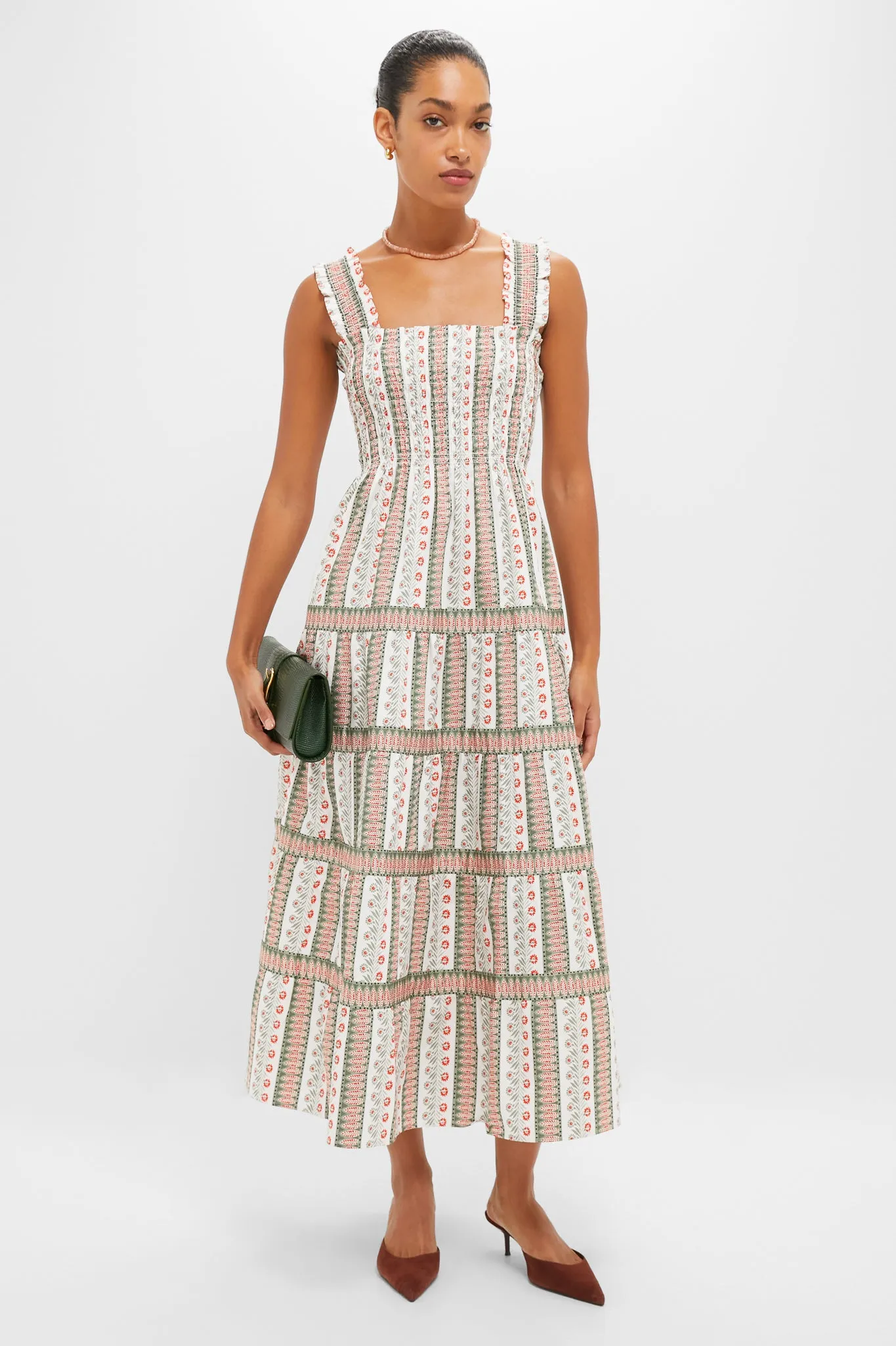 Olive and Paprika Cosmos Floral Stripe Kimmy Maxi Nap Dress sold by Tuckernuck product image thumbnail 2