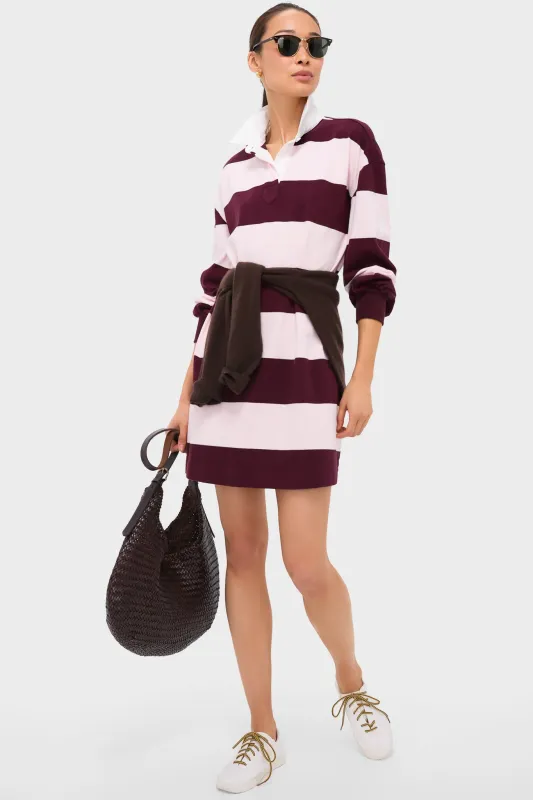 Pink and Winetasting Stripe Travis Rugby Dress sold by Tuckernuck