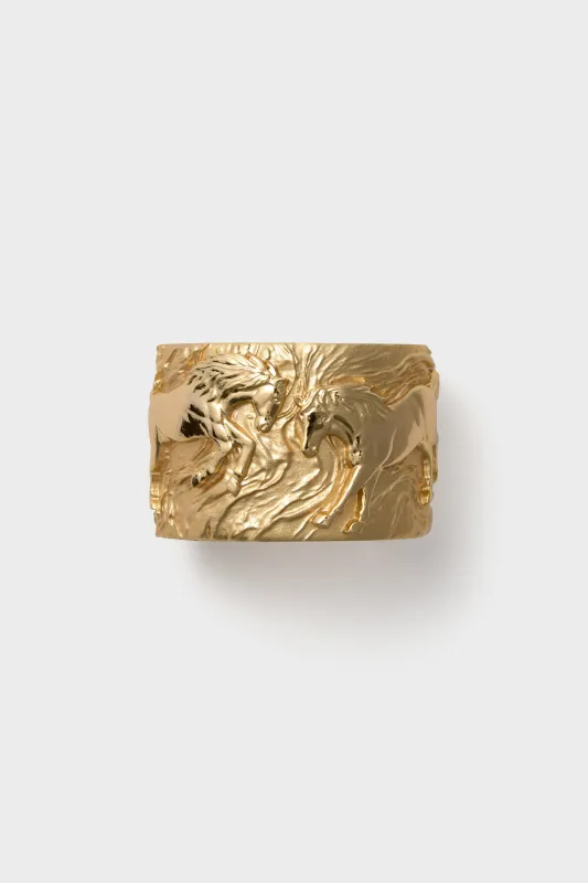Gold Courage Horse Cuff sold by Tuckernuck