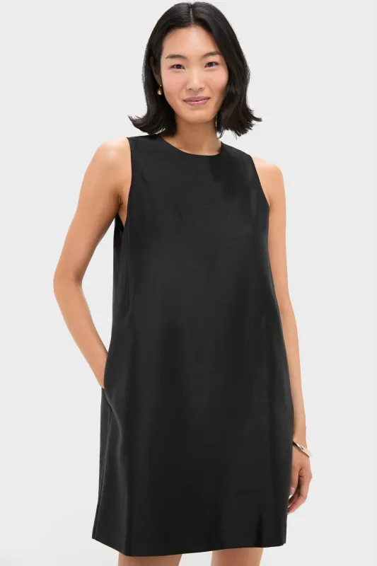 Black Dupioni Marlowe Dress sold by Tuckernuck