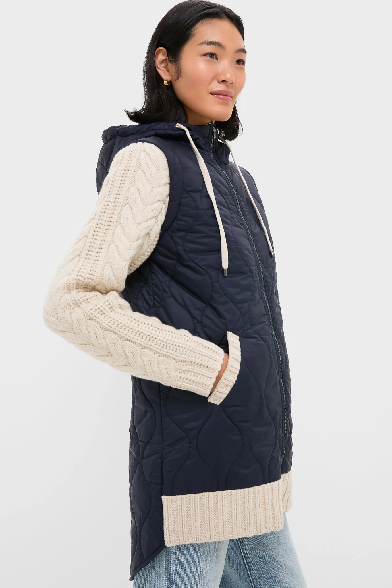 Navy and Heathered Sand Barrows Mixed Media Jacket sold by Tuckernuck product image thumbnail 3