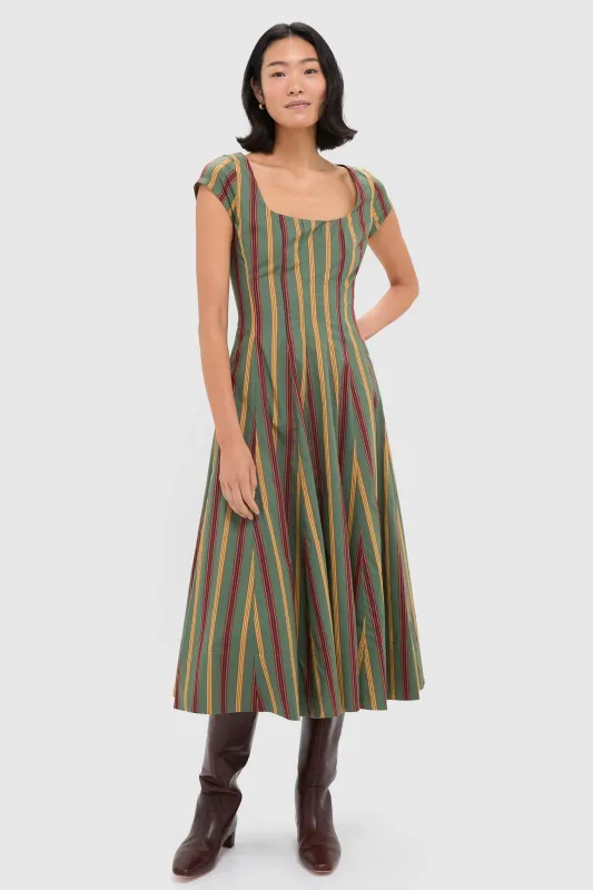 Trailblazer Stripe Short Sleeve Wells Dress made by STAUD