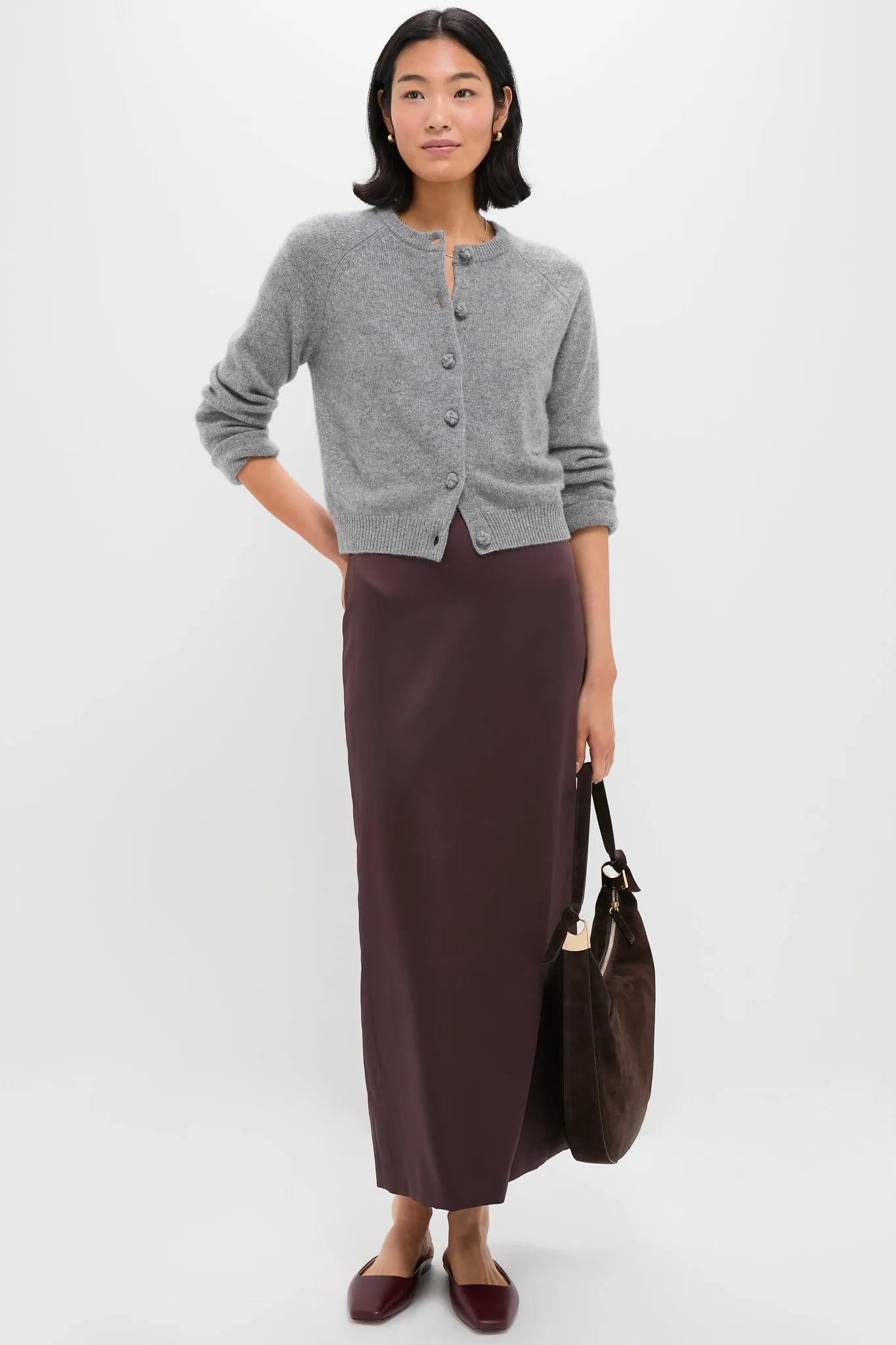 Gray Knot Button Cashmere Cardigan sold by Tuckernuck product image thumbnail 2