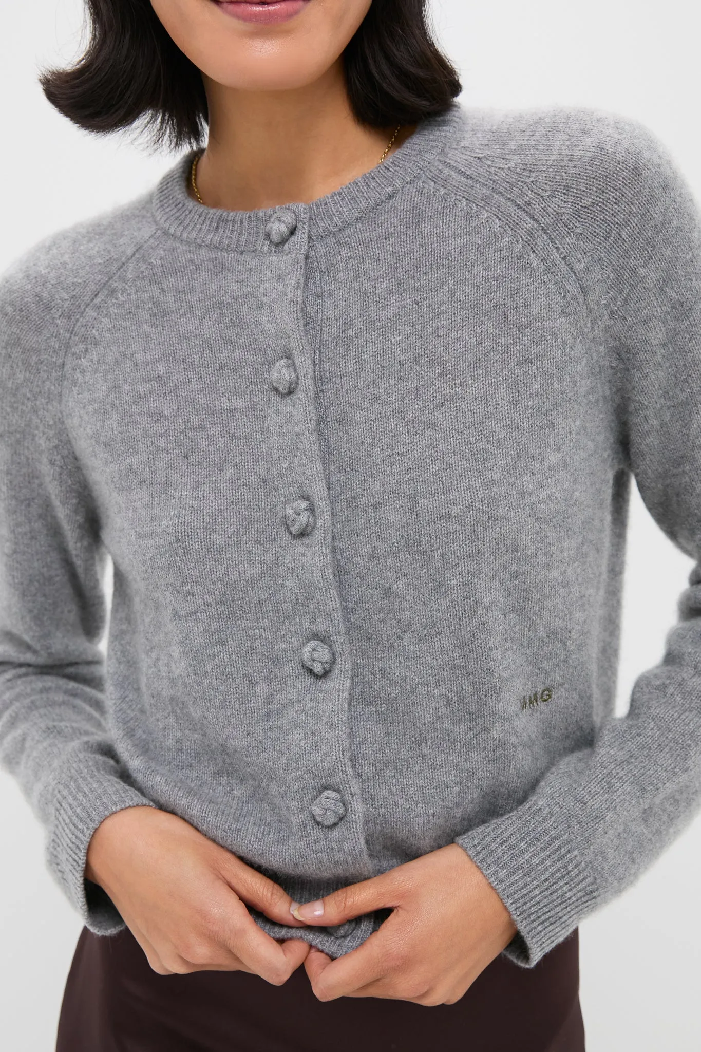 Gray Knot Button Cashmere Cardigan sold by Tuckernuck product image thumbnail 5