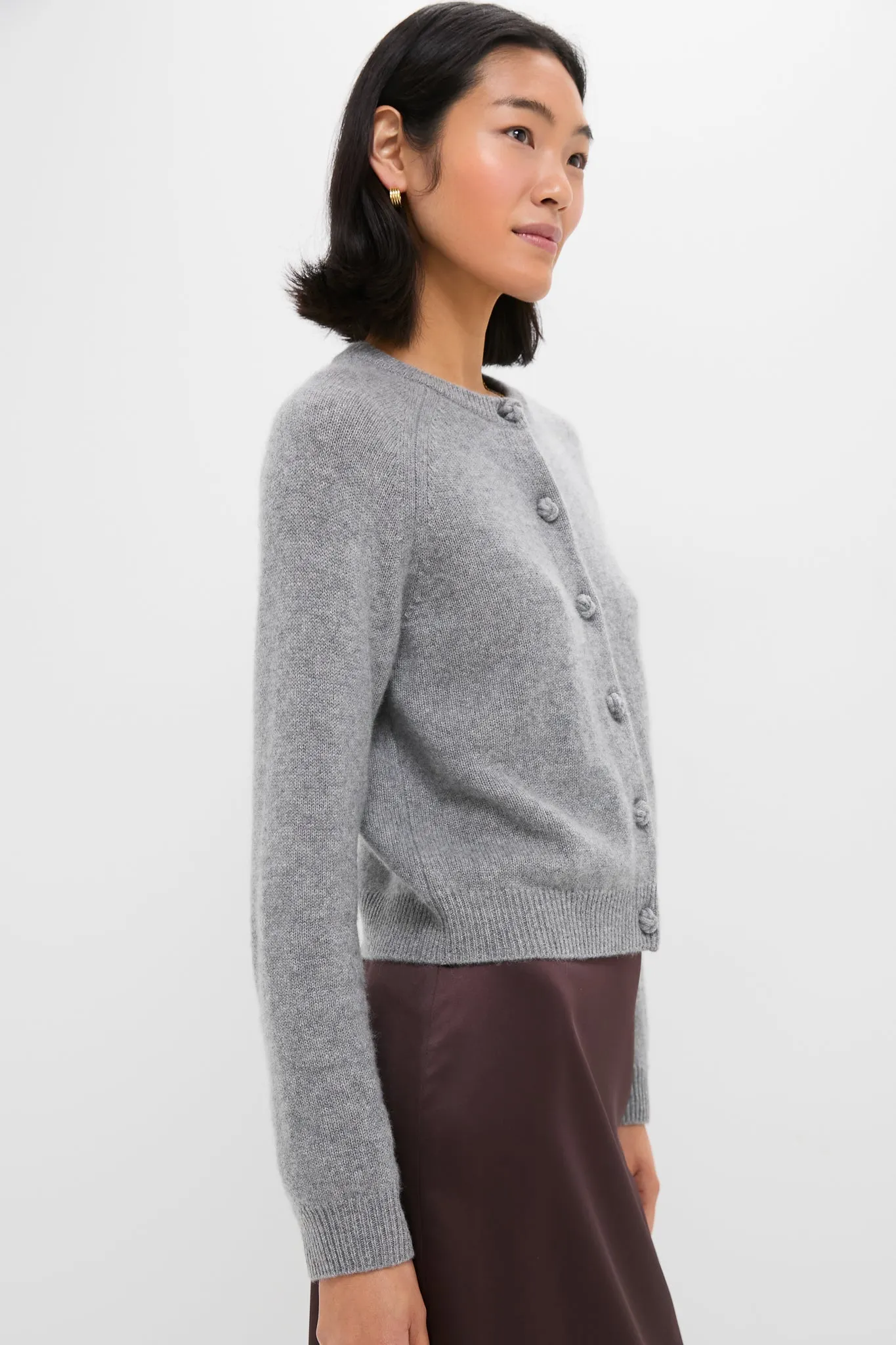 Gray Knot Button Cashmere Cardigan sold by Tuckernuck product image thumbnail 3