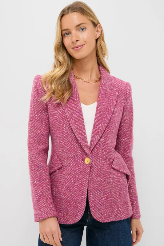 Pink Multi Herringbone Chamberlain Blazer sold by Tuckernuck