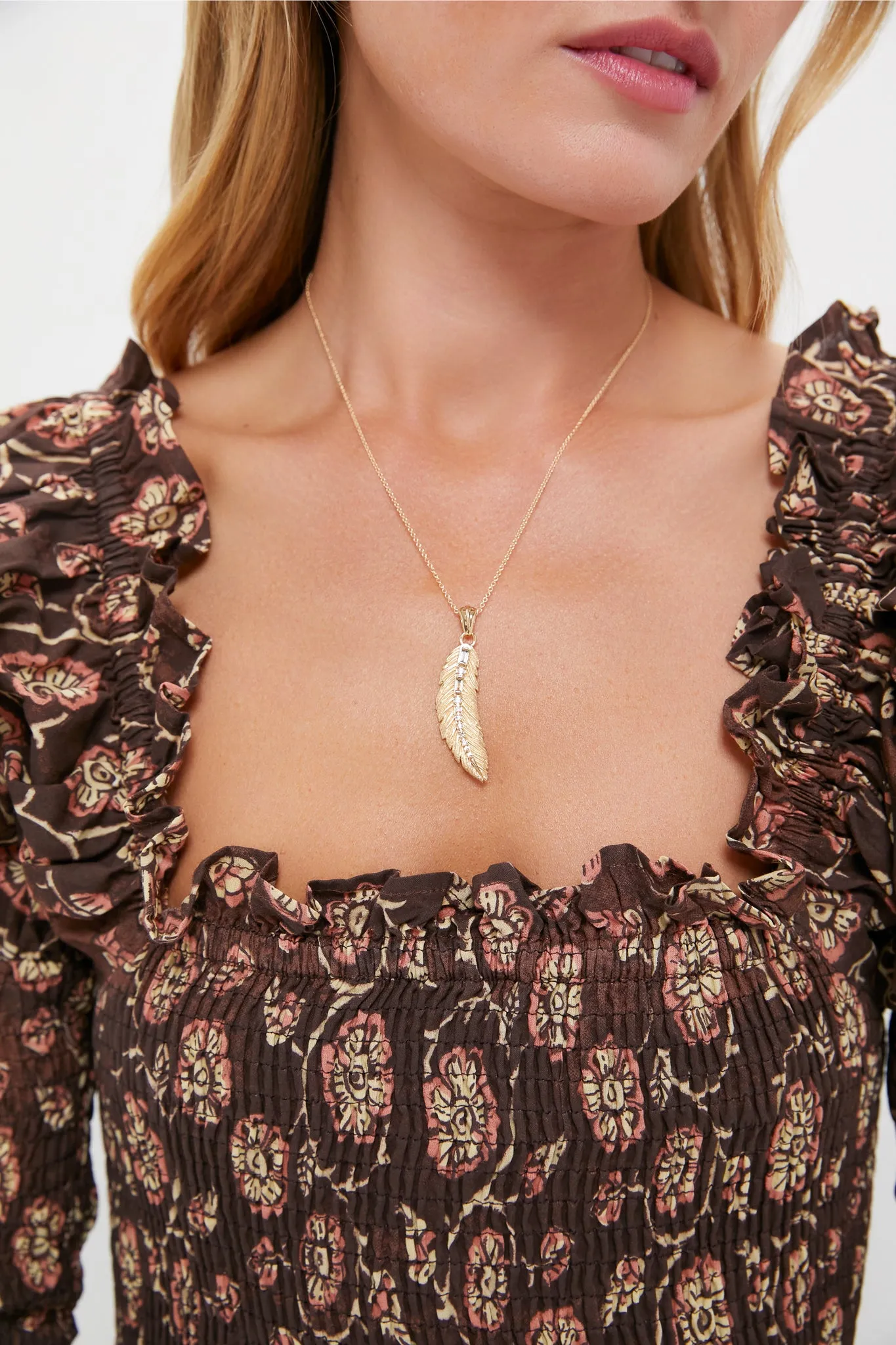 Gold Lucky Feather Pendant sold by Tuckernuck product image thumbnail 2