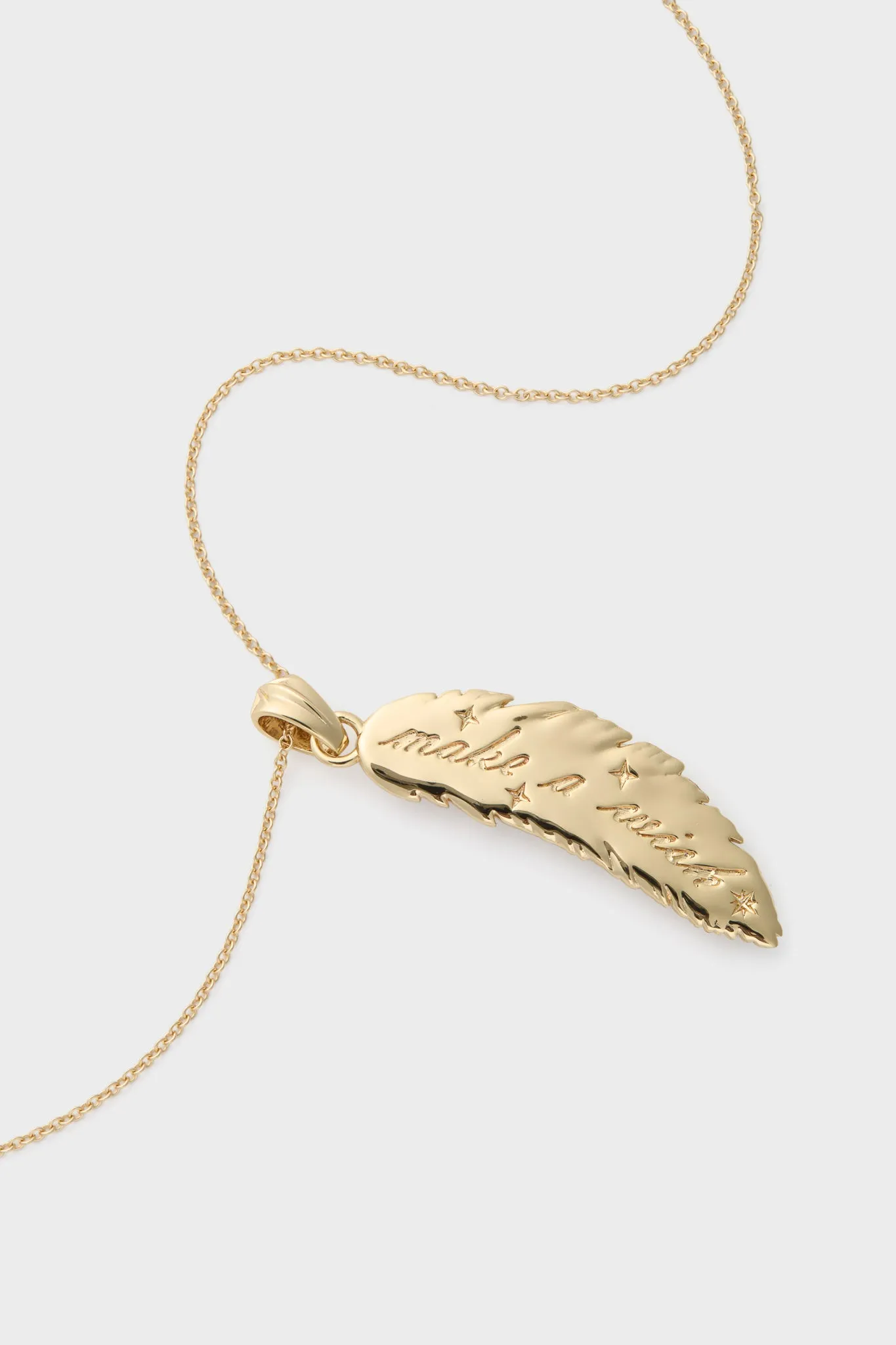 Gold Lucky Feather Pendant sold by Tuckernuck product image thumbnail 4