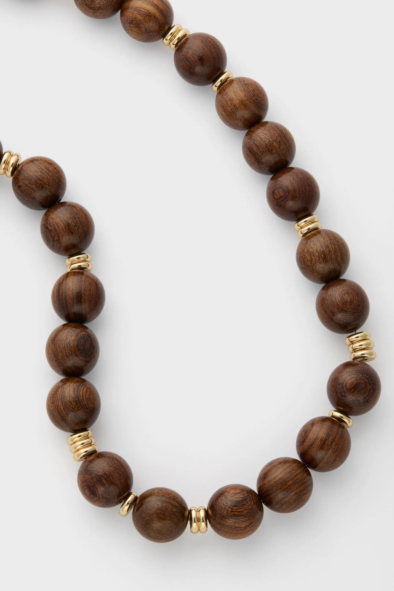 Wood and Gold Beaded Necklace sold by Tuckernuck product image thumbnail 4