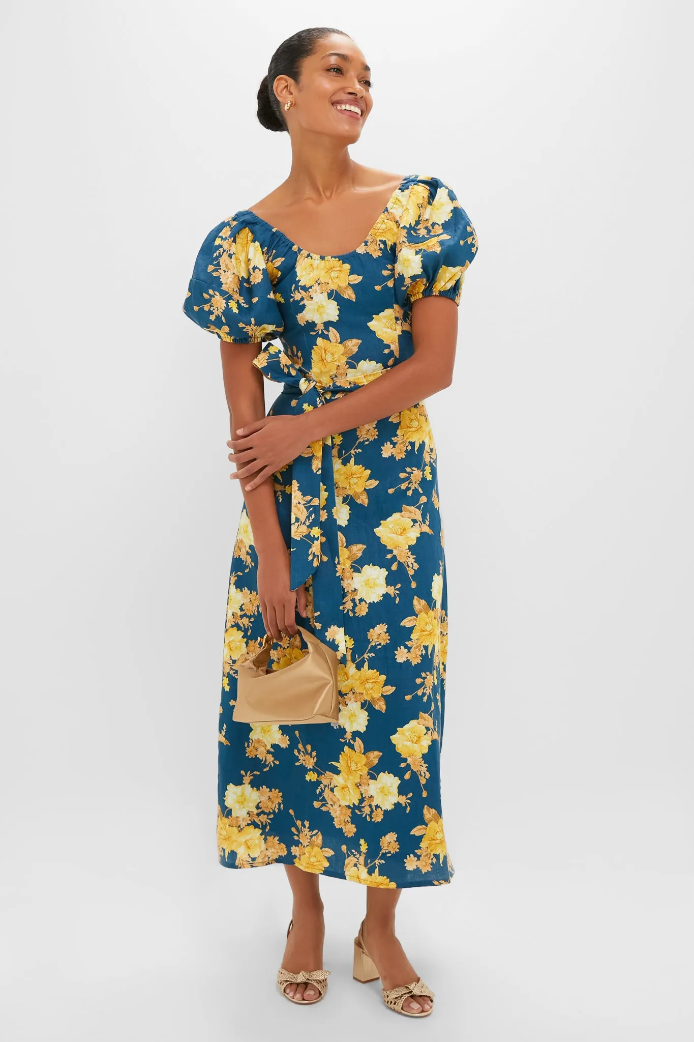 Nora Floral Navy Leiria Midi Dress sold by Tuckernuck product image thumbnail 2