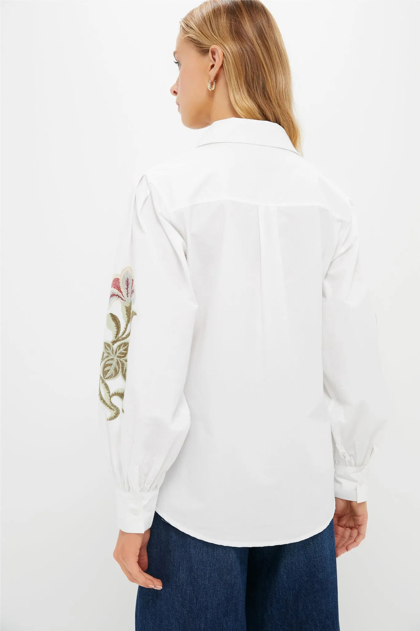 White Floral Embroidered Carolina Button Down sold by Tuckernuck product image thumbnail 5