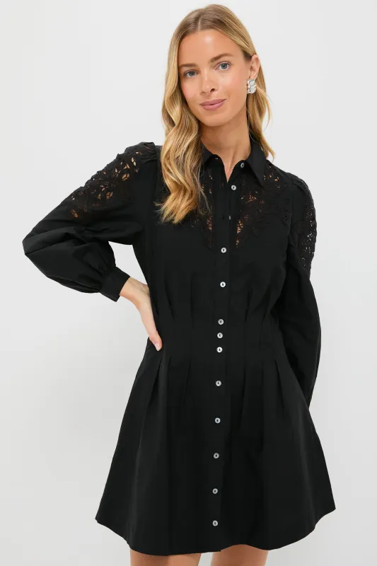 Black Marta Long Sleeve Mini Dress sold by Tuckernuck
