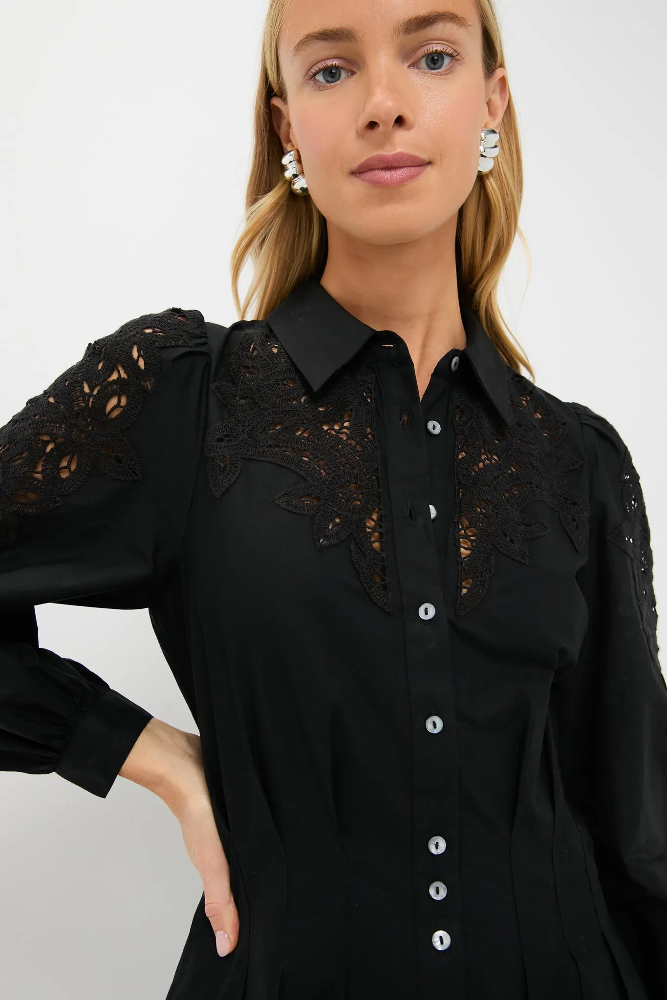 Black Marta Long Sleeve Mini Dress sold by Tuckernuck product image thumbnail 5