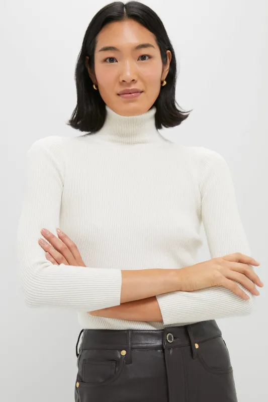 Winter White Arlo Ribbed Turtleneck sold by Tuckernuck