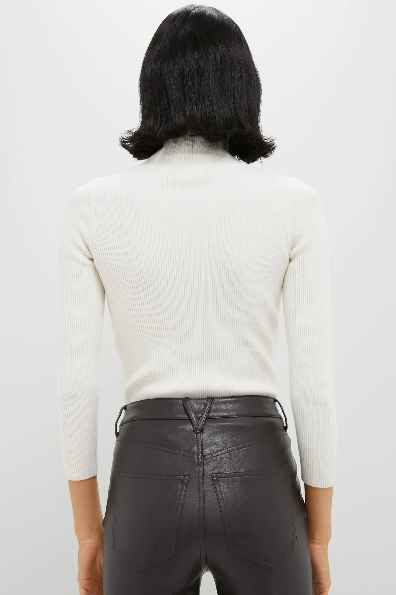 Winter White Arlo Ribbed Turtleneck sold by Tuckernuck product image thumbnail 4