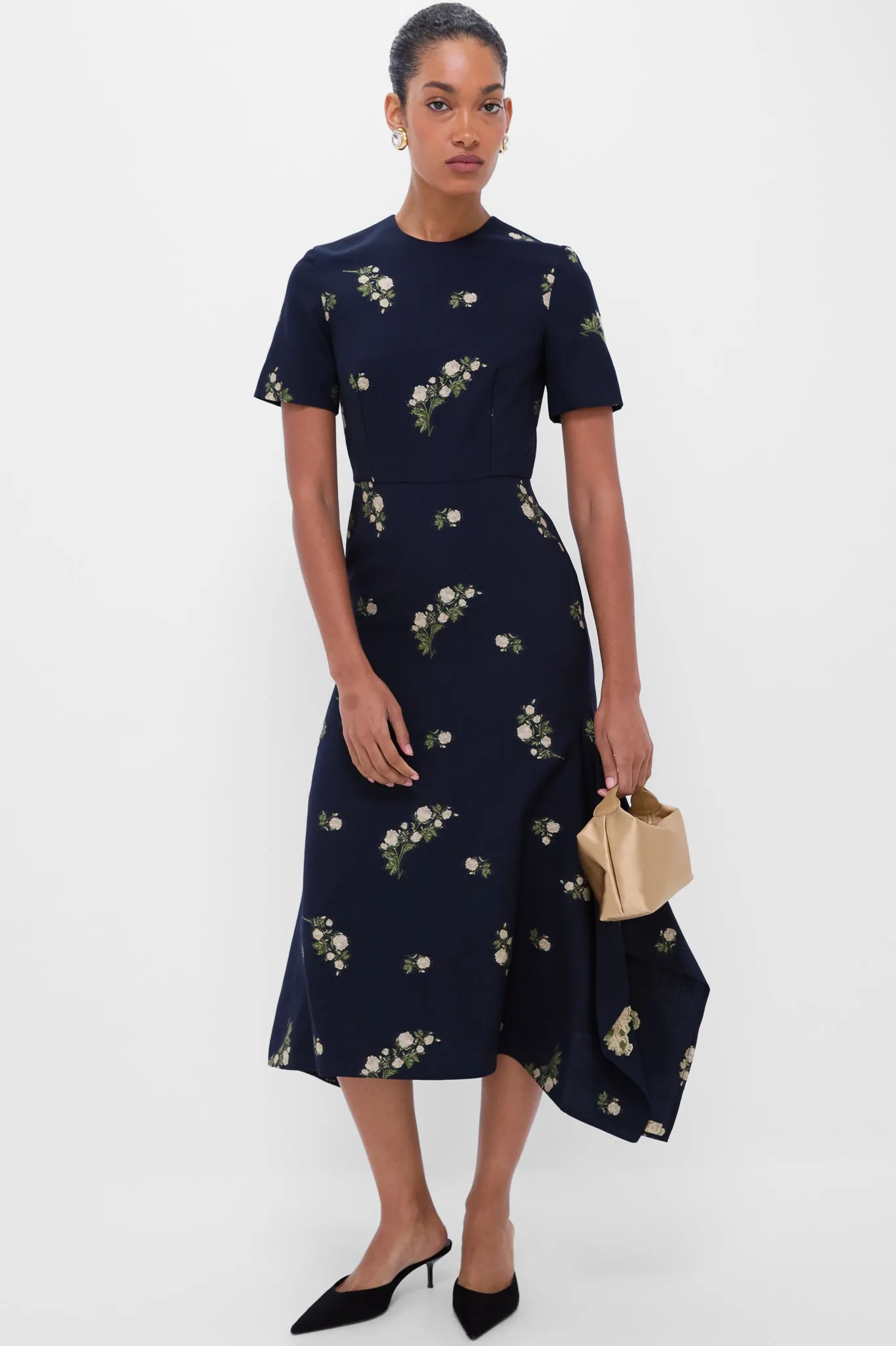 Midnight Blue Short Sleeve Midi Dress sold by Tuckernuck product image thumbnail 2