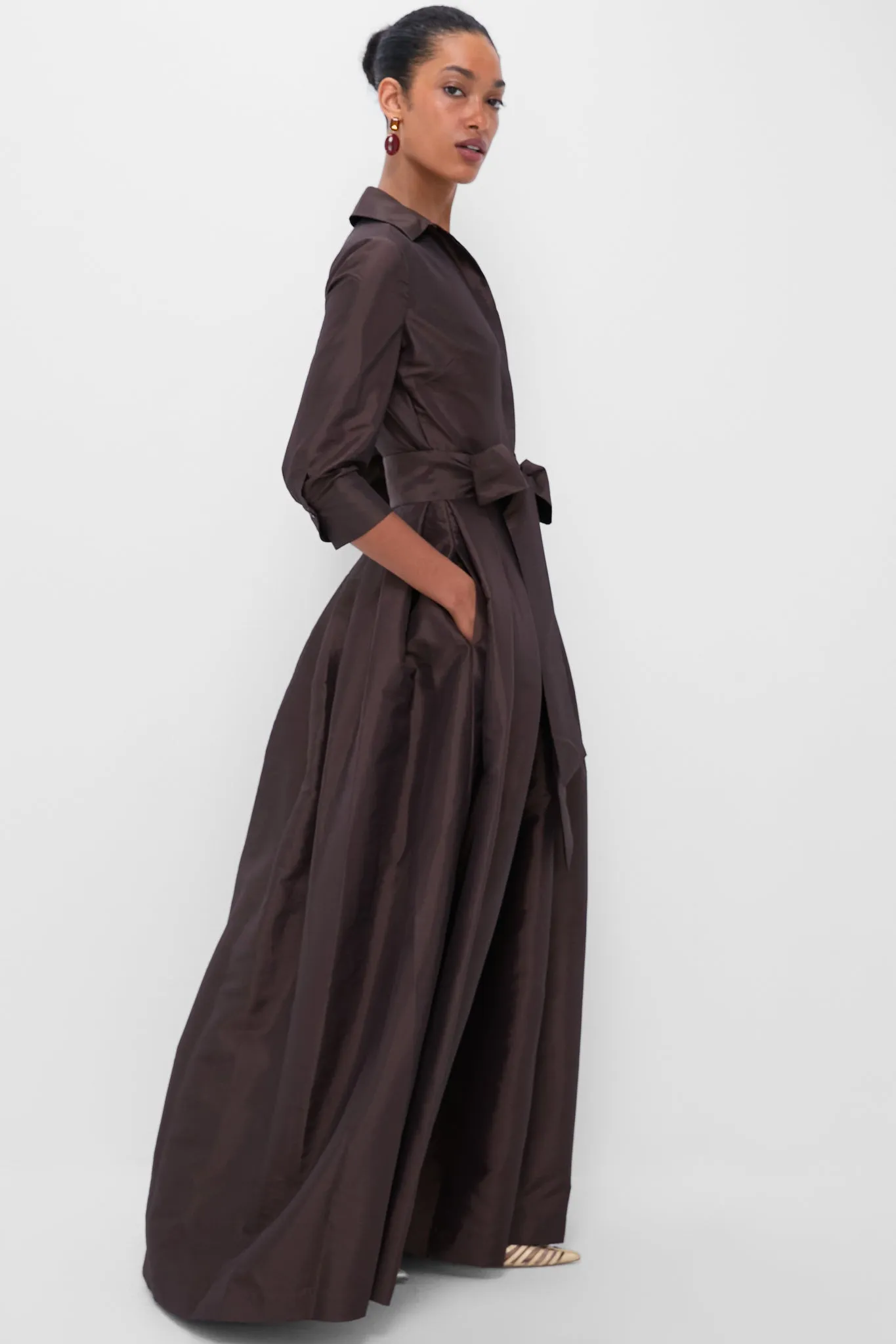 Chocolate Julip Belted Gown sold by Tuckernuck product image thumbnail 4