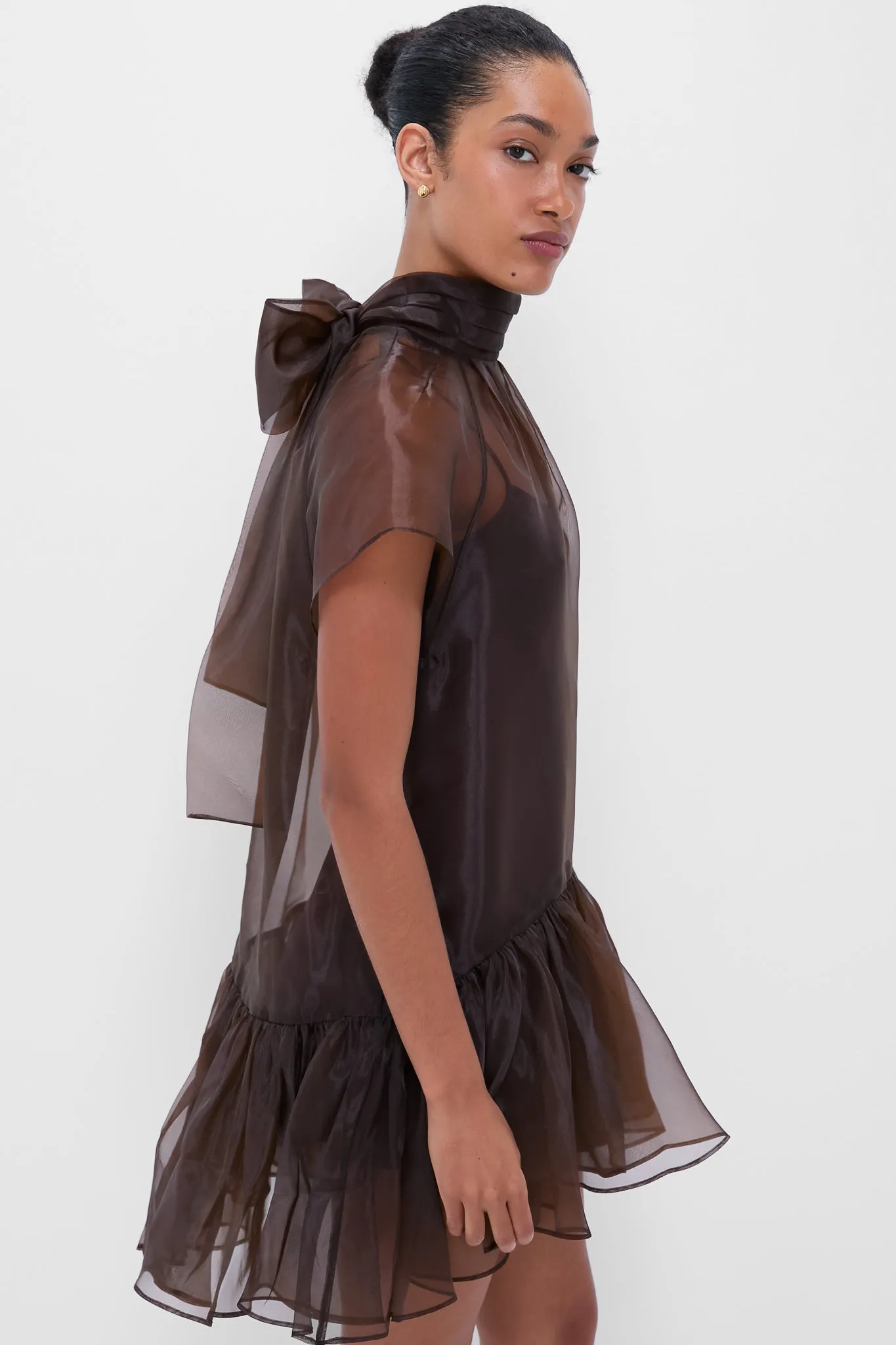 Chocolate Beaux Tiered Mini Dress sold by Tuckernuck product image thumbnail 3