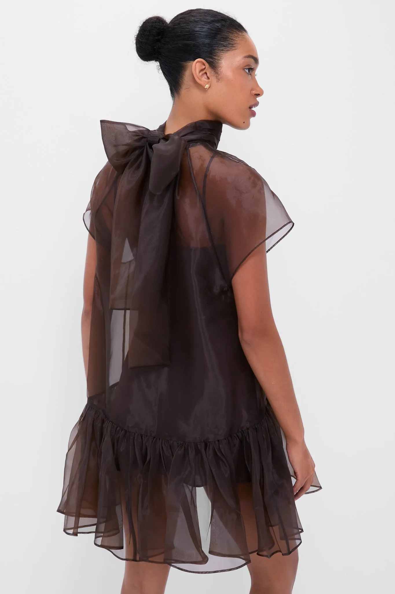 Chocolate Beaux Tiered Mini Dress sold by Tuckernuck product image thumbnail 4