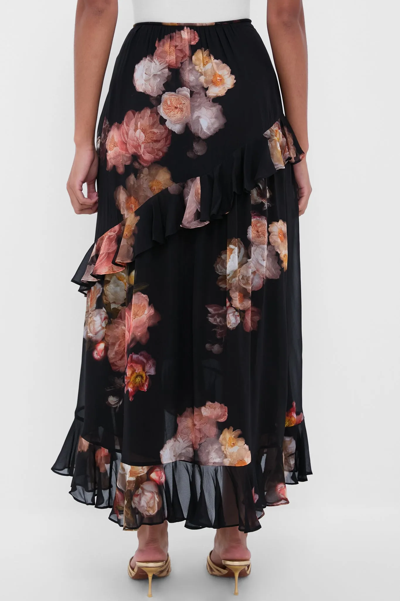 Russet Floral Hypnotic Asymmetric Midi Skirt sold by Tuckernuck product image thumbnail 4