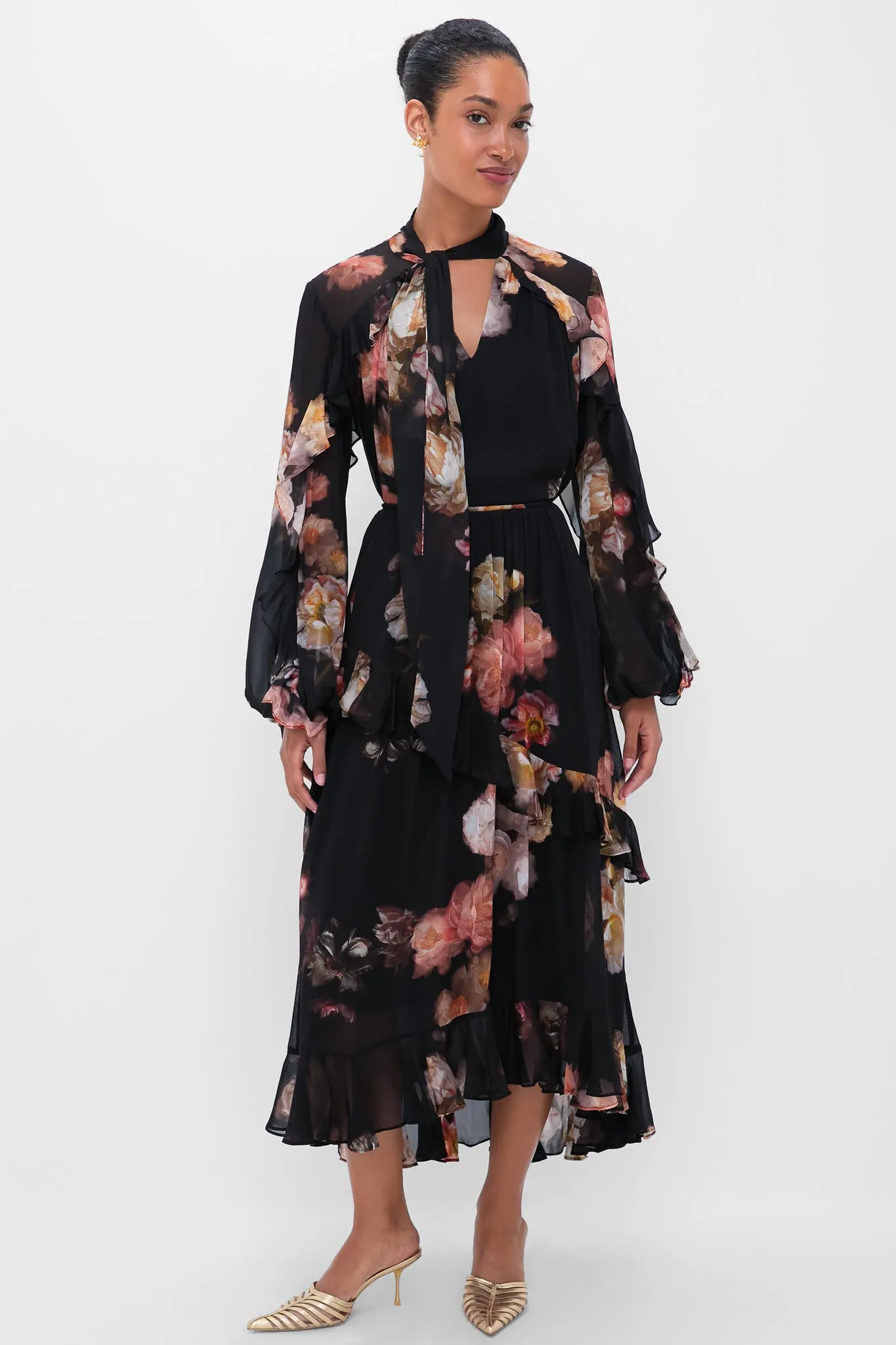 Russet Floral Hypnotic Asymmetric Midi Skirt sold by Tuckernuck product image thumbnail 5