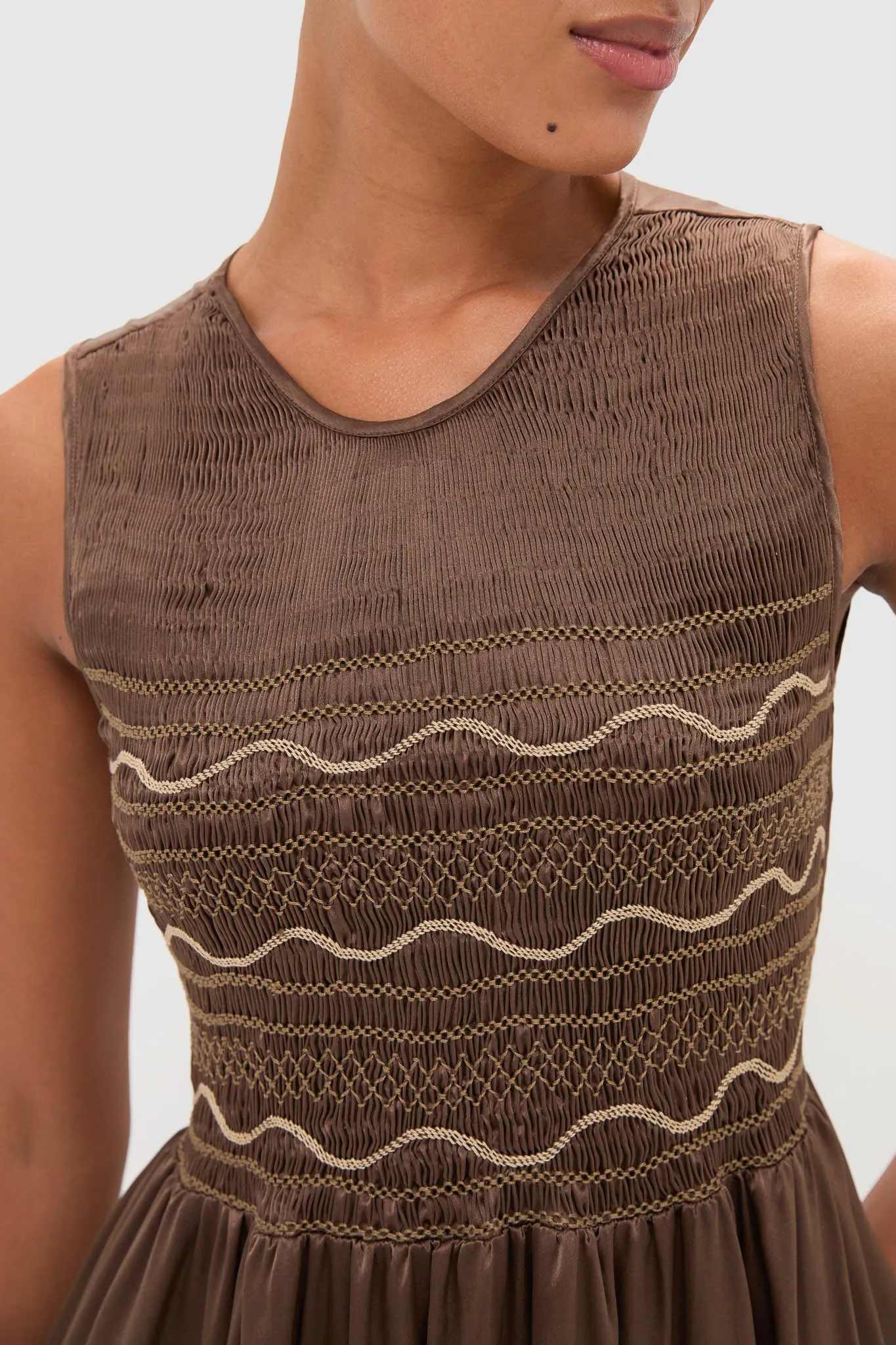 Regio Brown Silk Gioia Midi Dress sold by Tuckernuck product image thumbnail 5