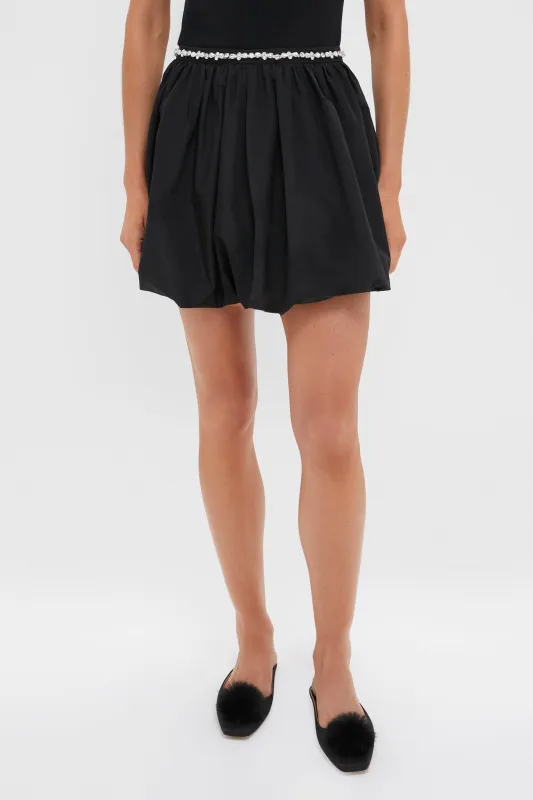 Black Taffeta Embellished Camila Mini Skirt sold by Tuckernuck
