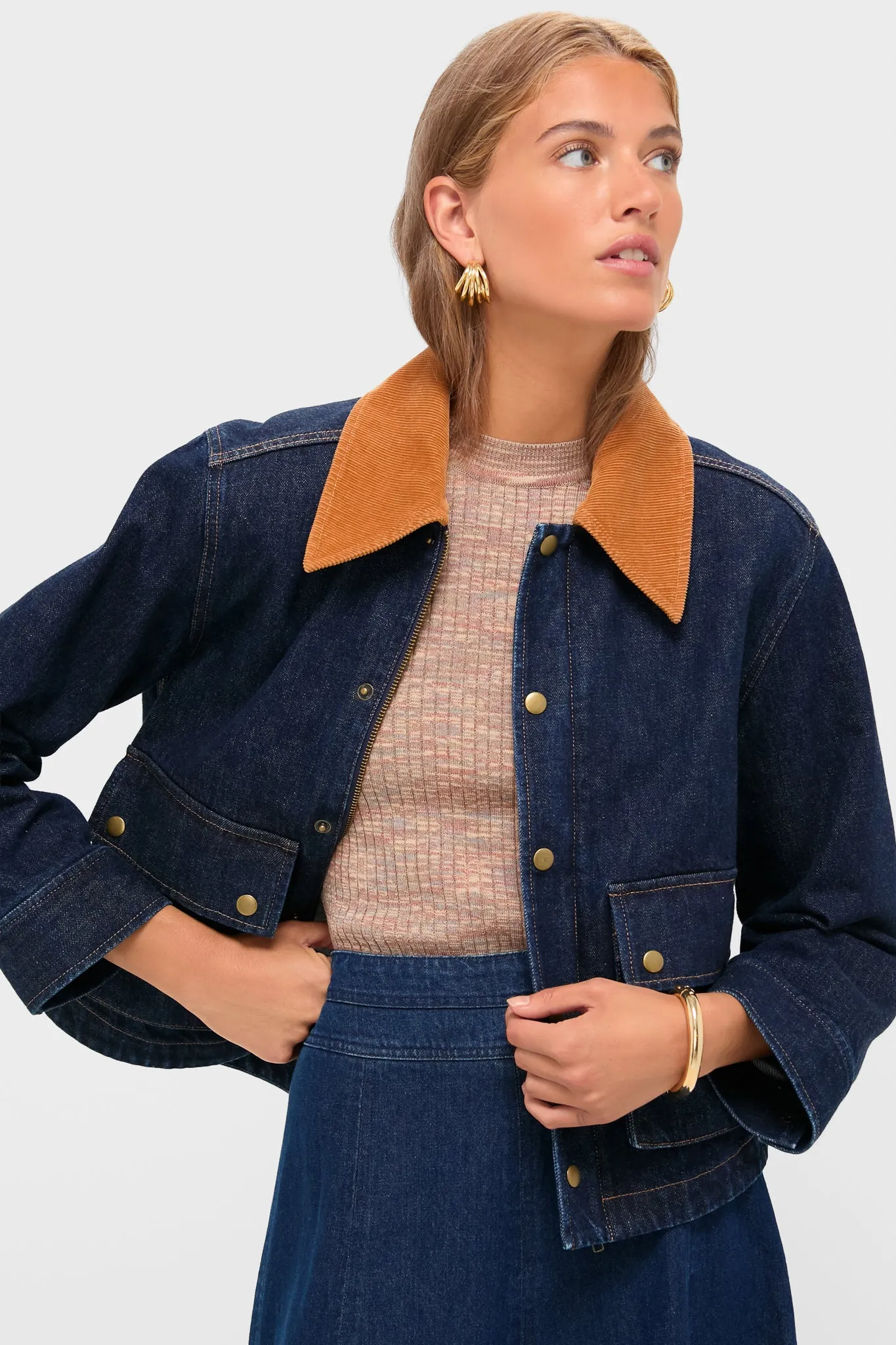 Midnight Rinse Denim Swingy Jacket sold by Tuckernuck
