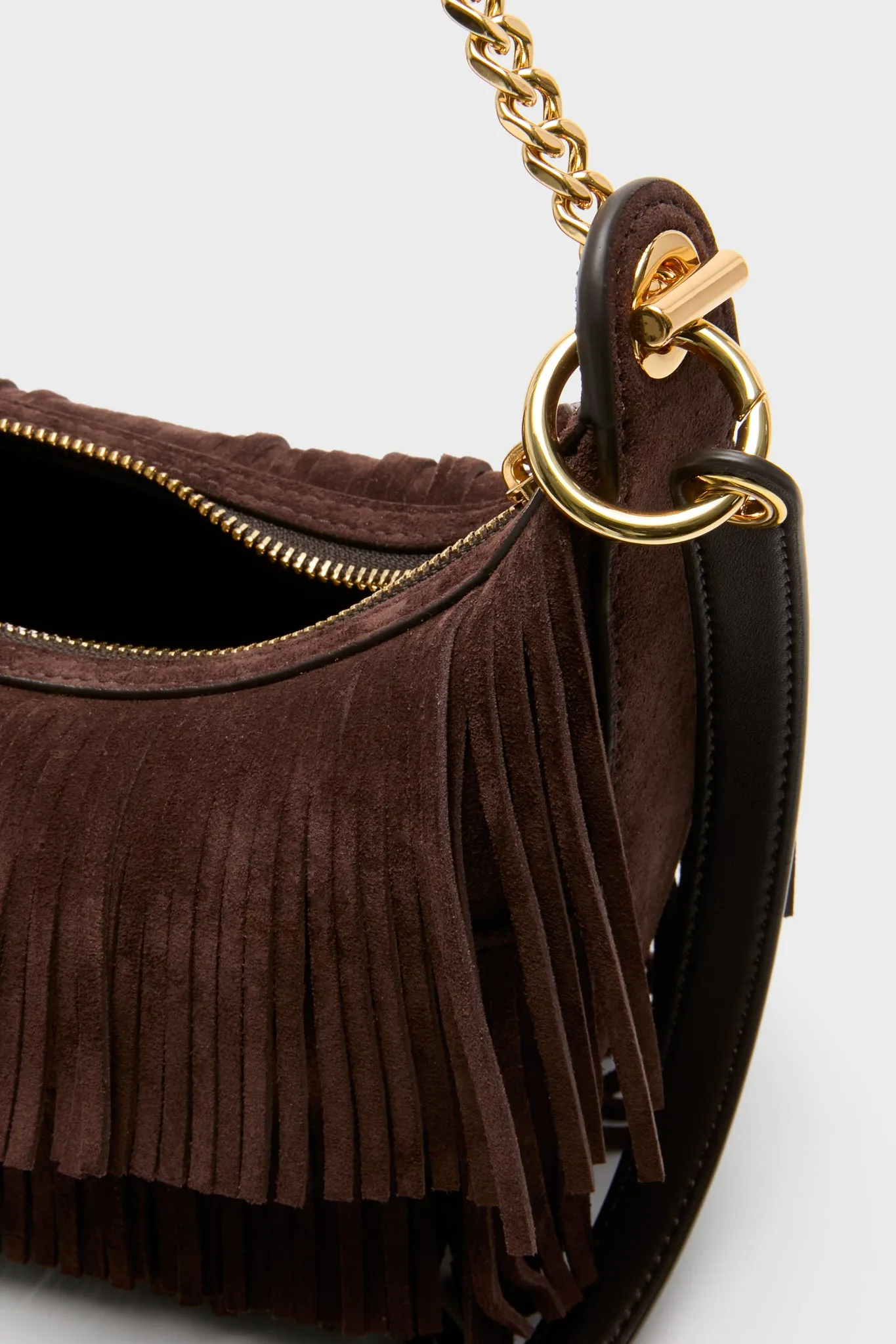 Espresso Small Suede Fringe Fortune Hobo Bag sold by Tuckernuck product image thumbnail 4