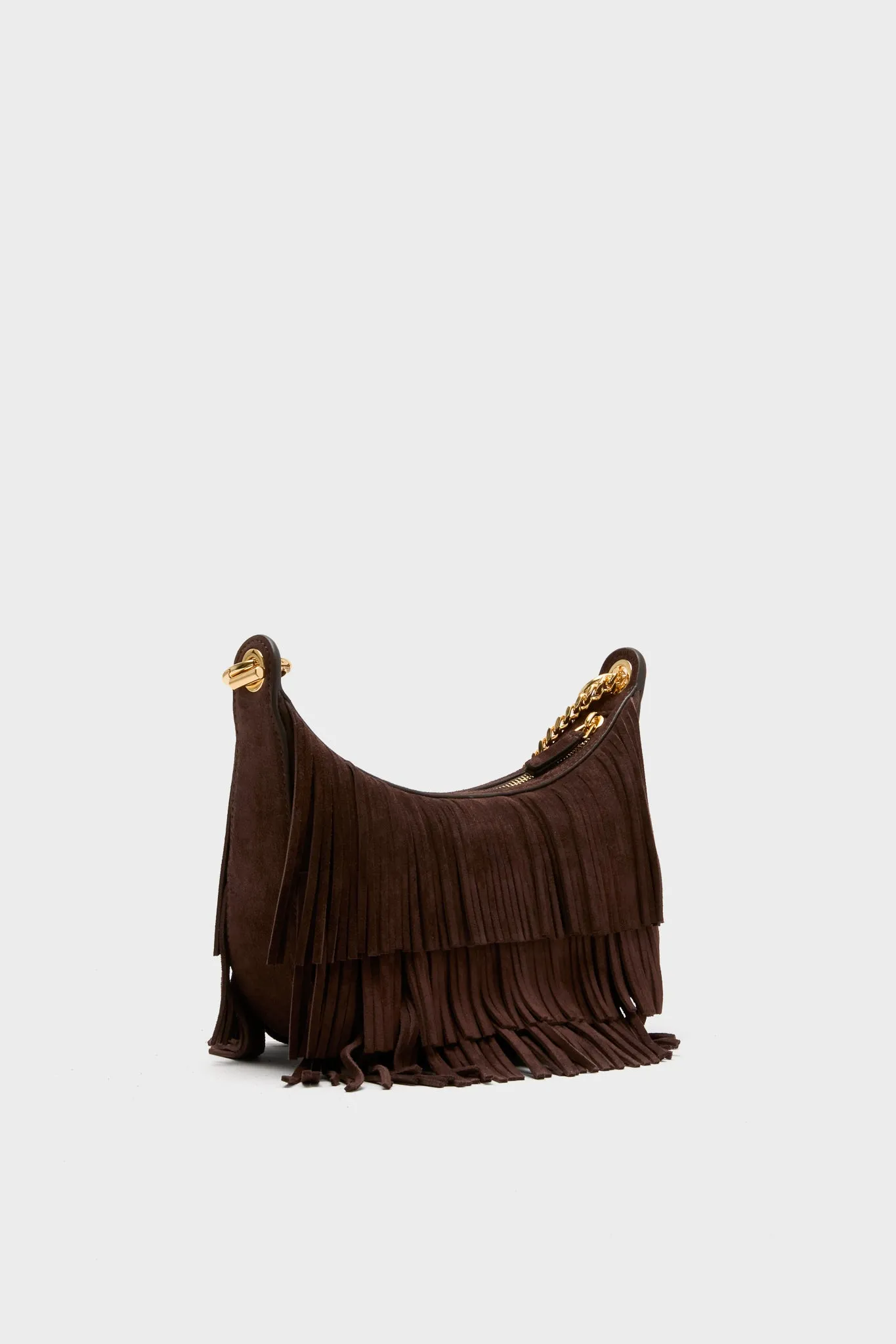 Espresso Small Suede Fringe Fortune Hobo Bag sold by Tuckernuck product image thumbnail 5