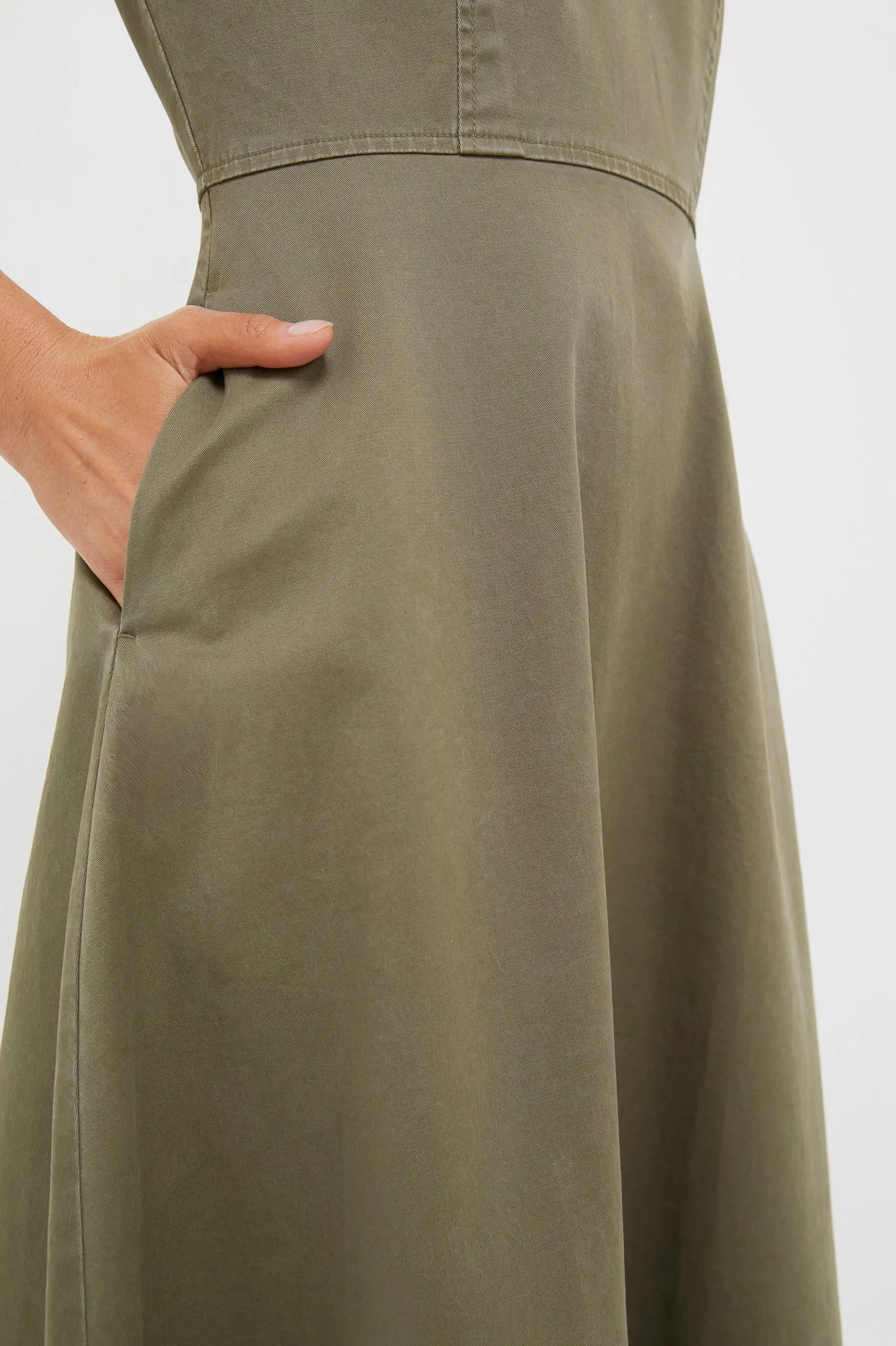 Burnt Olive Chino Solen Midi Dress sold by Tuckernuck product image thumbnail 5