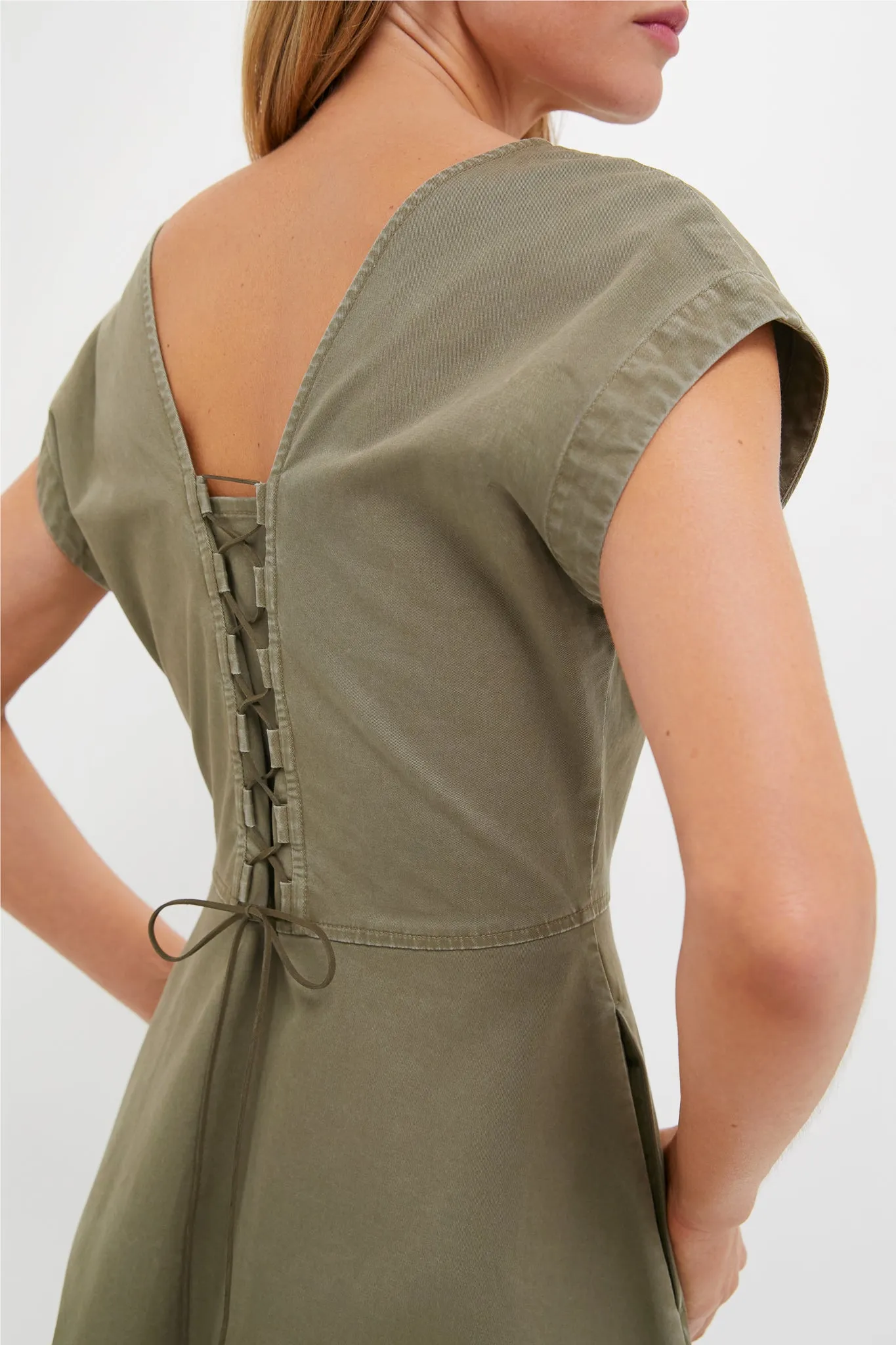 Burnt Olive Chino Solen Midi Dress sold by Tuckernuck product image thumbnail 2