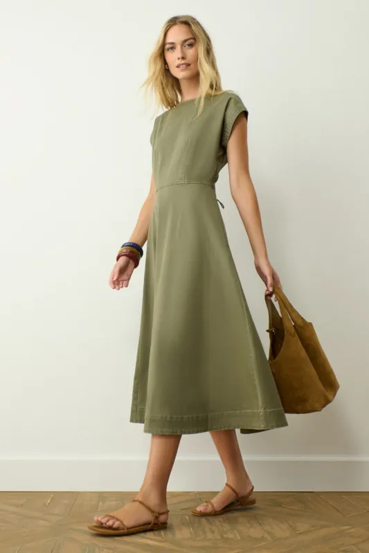 Burnt Olive Chino Solen Midi Dress made by Tuckernuck