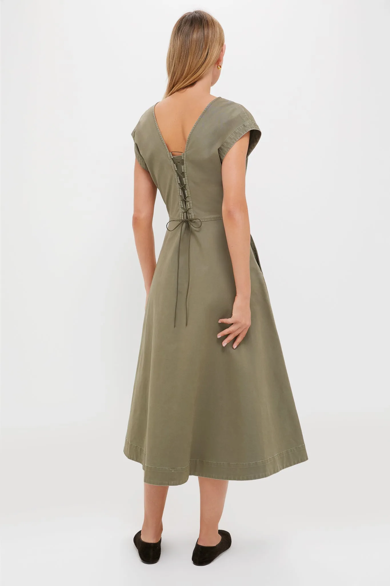 Burnt Olive Chino Solen Midi Dress sold by Tuckernuck product image thumbnail 4