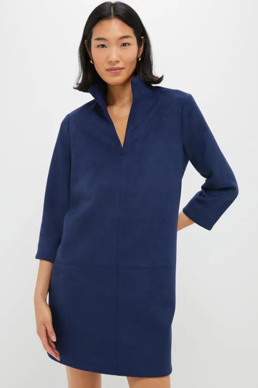 Admiral Blue Vegan Suede Clifton Dress sold by Tuckernuck