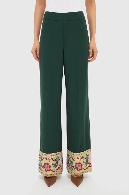Garden Scrollwork Jacquard Cuff Erin Pants sold by Tuckernuck