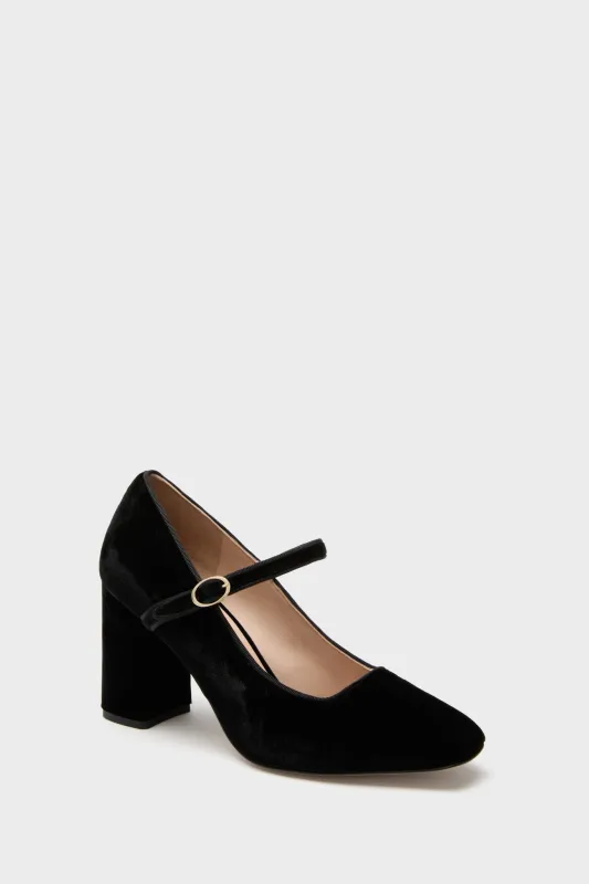 Black Velvet Julia Heels sold by Tuckernuck