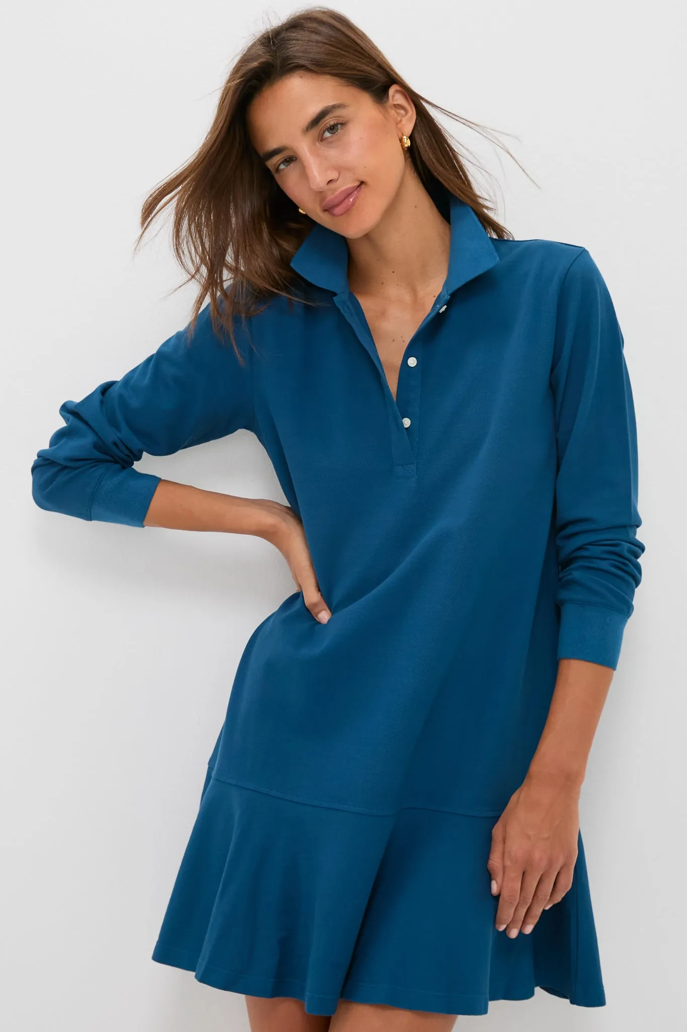 Poseidon Long Sleeve Pique May Polo Dress sold by Tuckernuck product image thumbnail 2