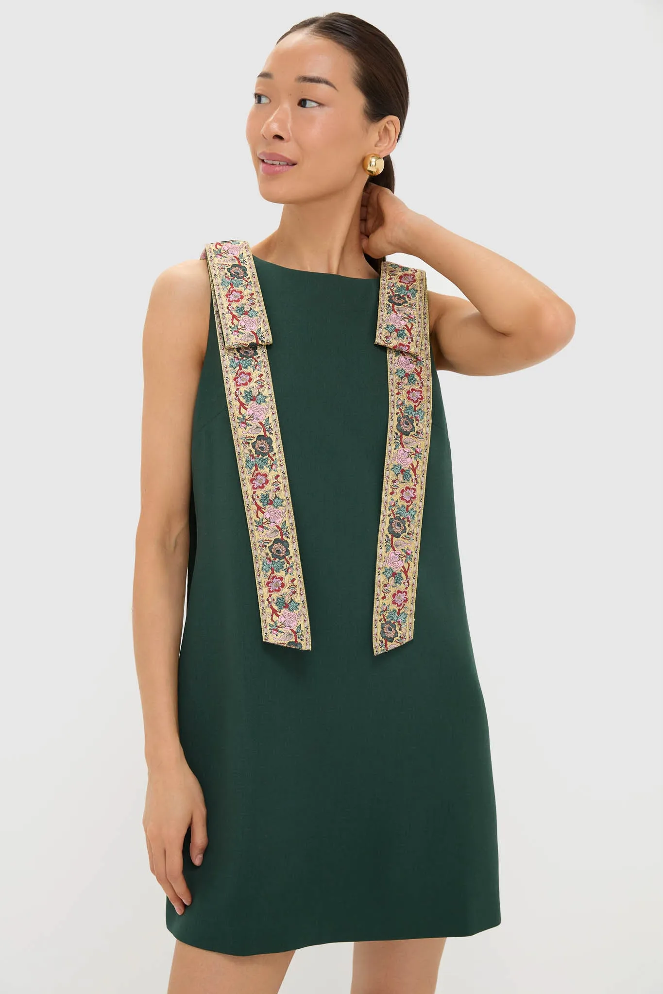 Garden Scrollwork Jacquard Bow Rosie Dress sold by Tuckernuck