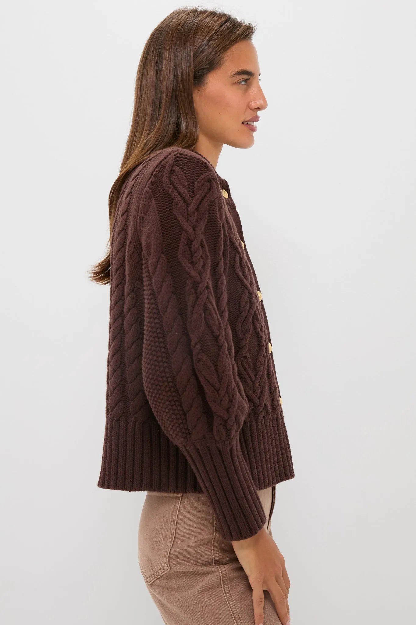 Brown Cotton Colette Cardigan sold by Tuckernuck product image thumbnail 3