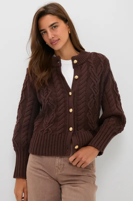 Brown Cotton Colette Cardigan sold by Tuckernuck