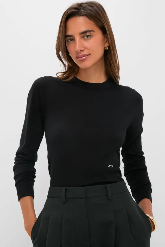Black Cashmere Silk Long Sleeve Katie Tee made by Tuckernuck