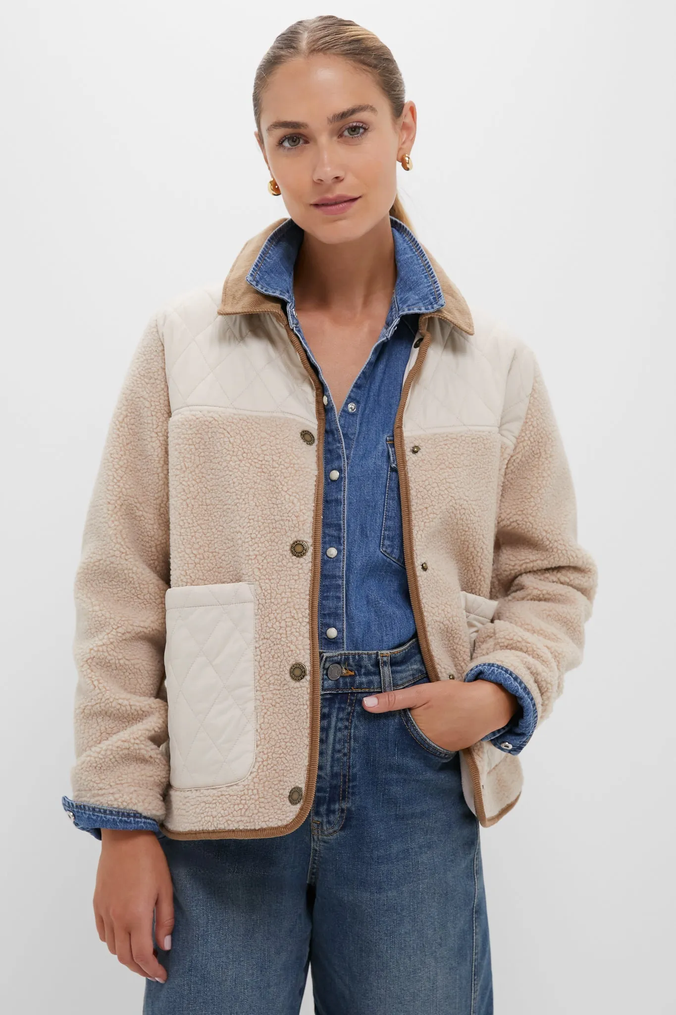 Natural Blanc Laurel Fleece Jacket sold by Tuckernuck