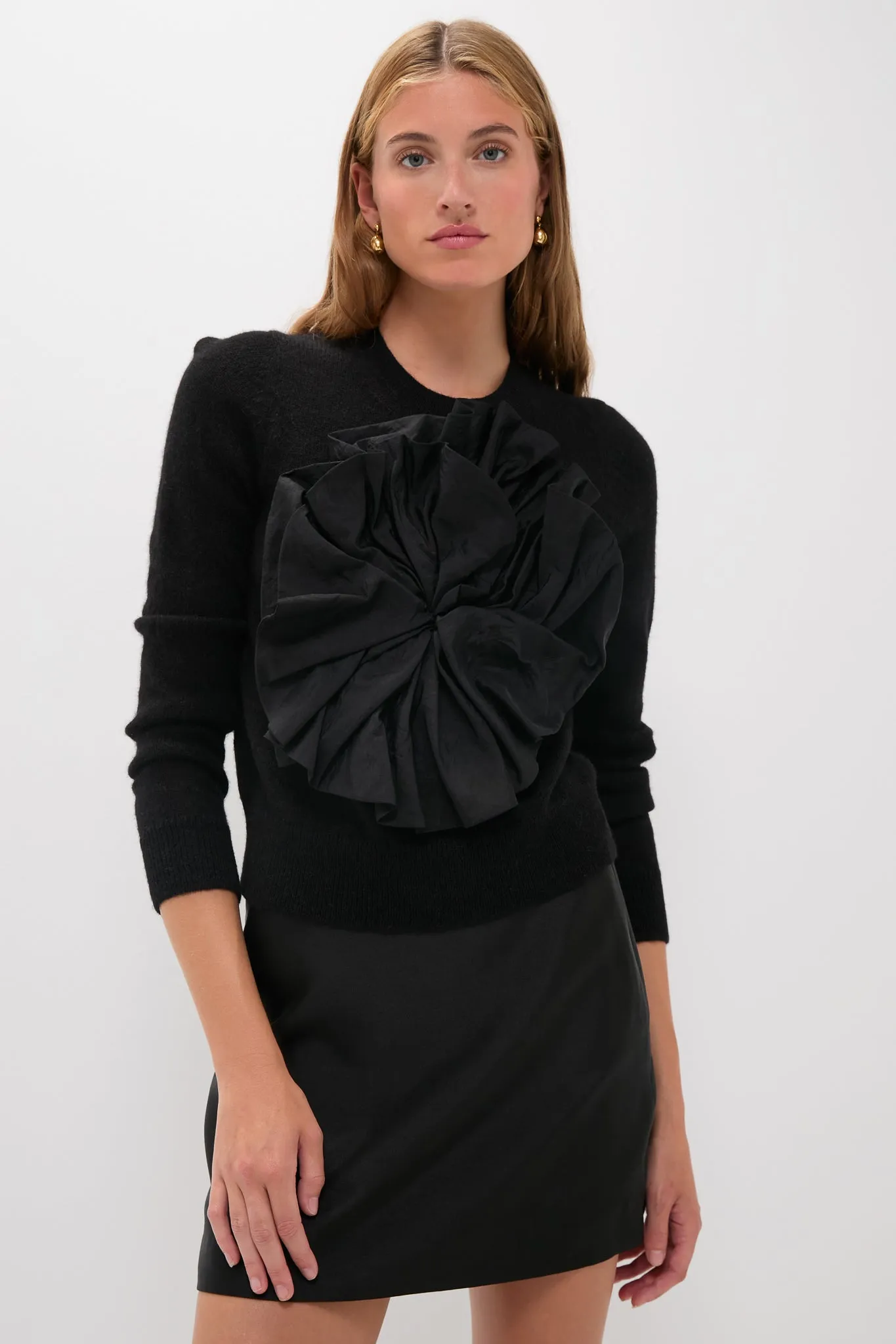 Black Memoria Pura Knitted Embellished Sweater sold by Tuckernuck