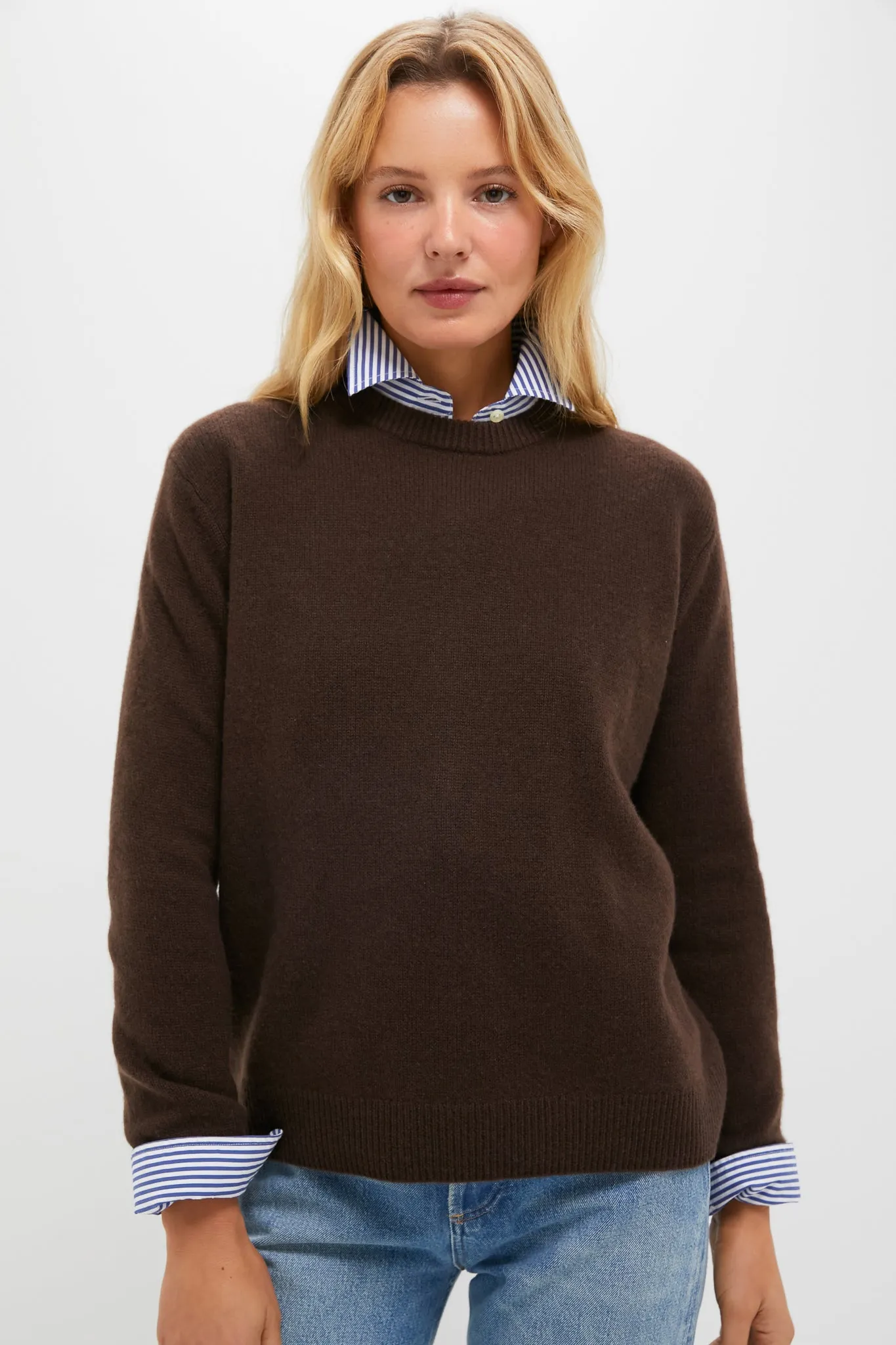 Chocolate Cashmere Bodie Boyfriend Crewneck sold by Tuckernuck